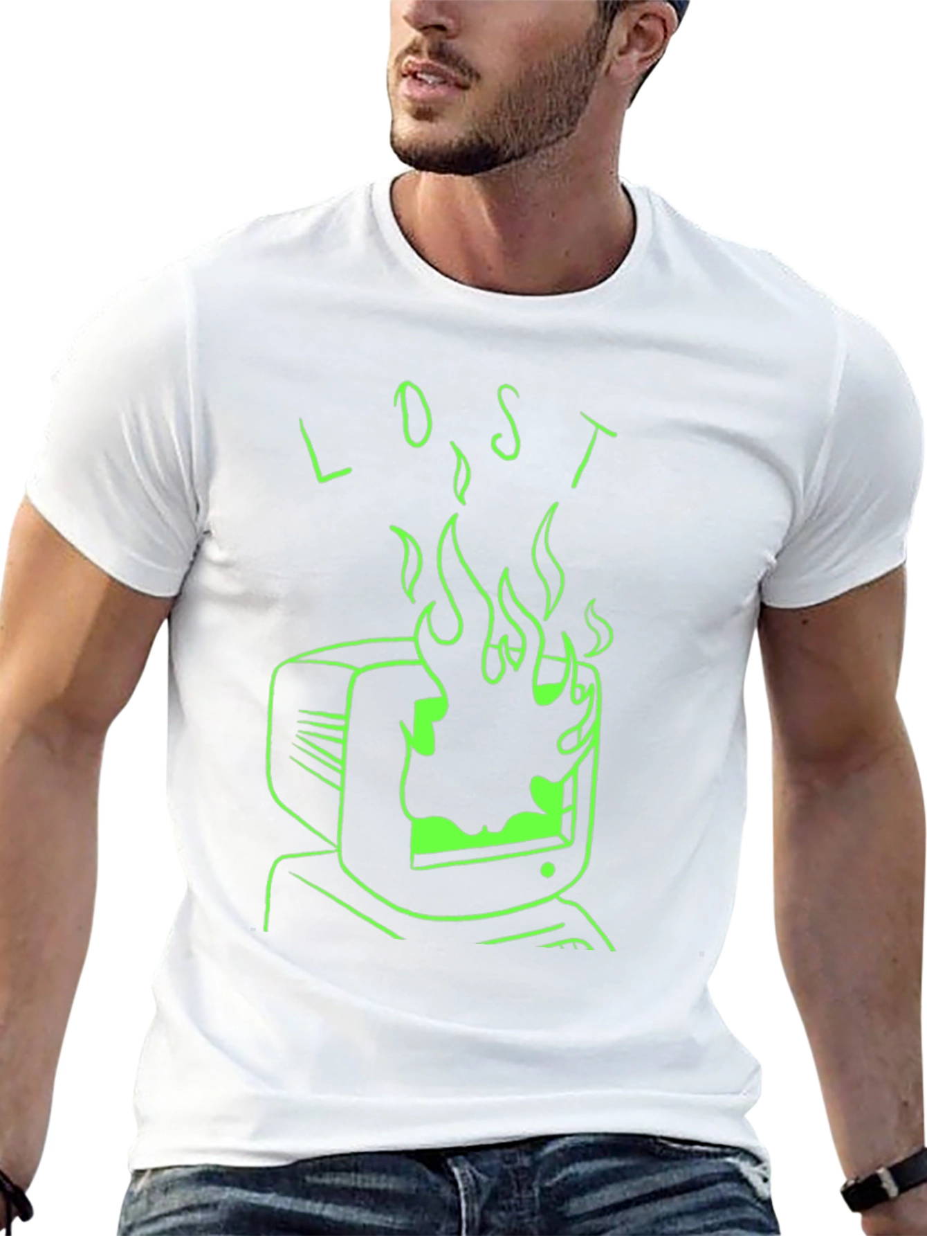 Lost in Flames Graphic Tee - Black T-Shirt