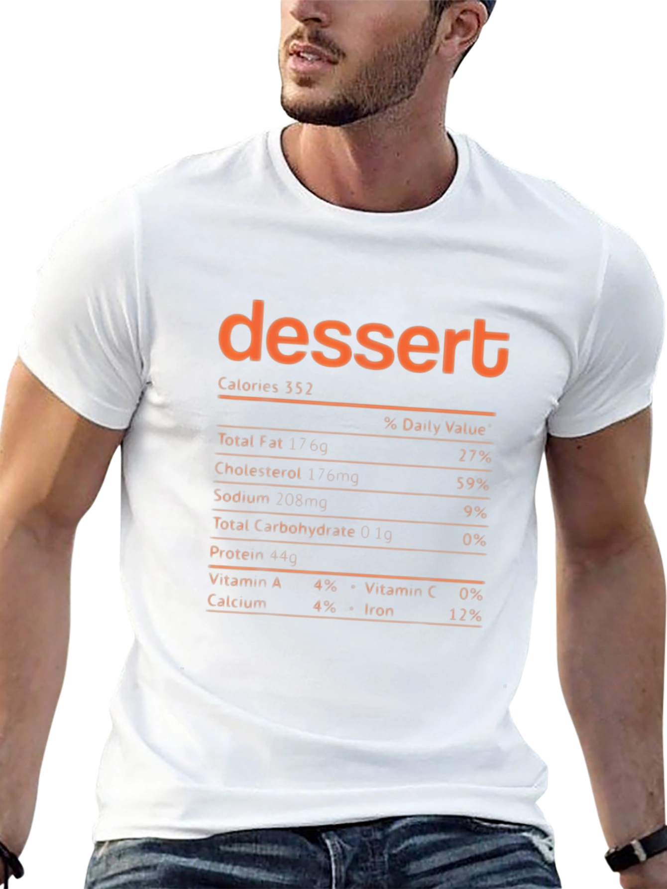 Dessert Nutrition Facts Graphic T-Shirt