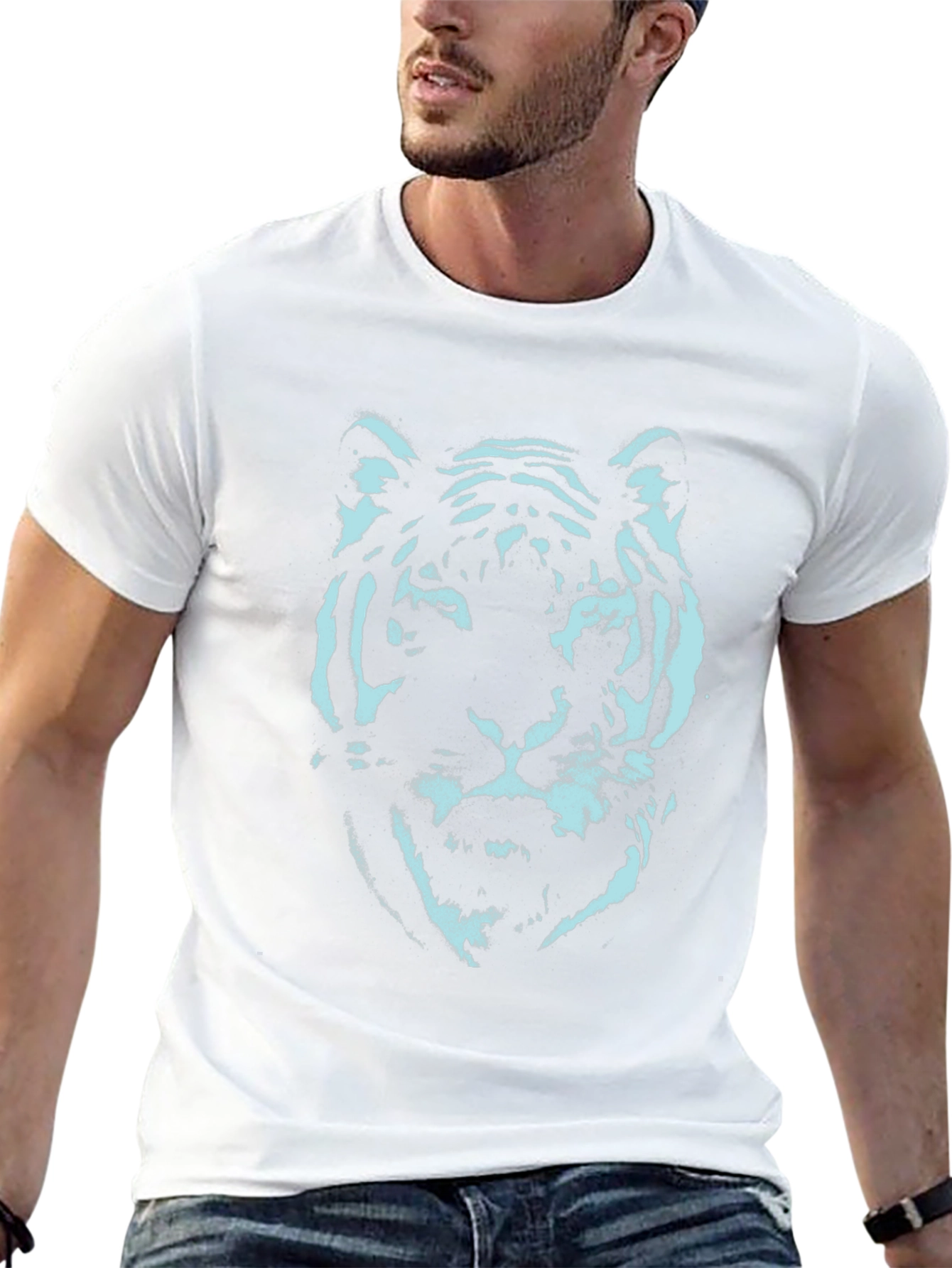 Cool Tiger Graphic Tee - Black Cotton T-Shirt