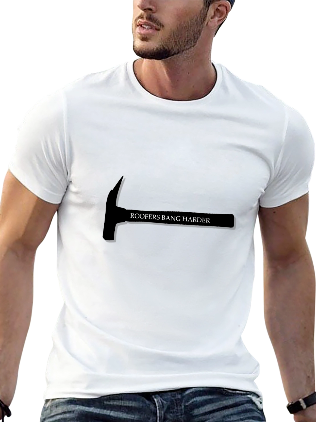 Roofers Bang Harder Graphic Tee - Black Cotton T-Shirt