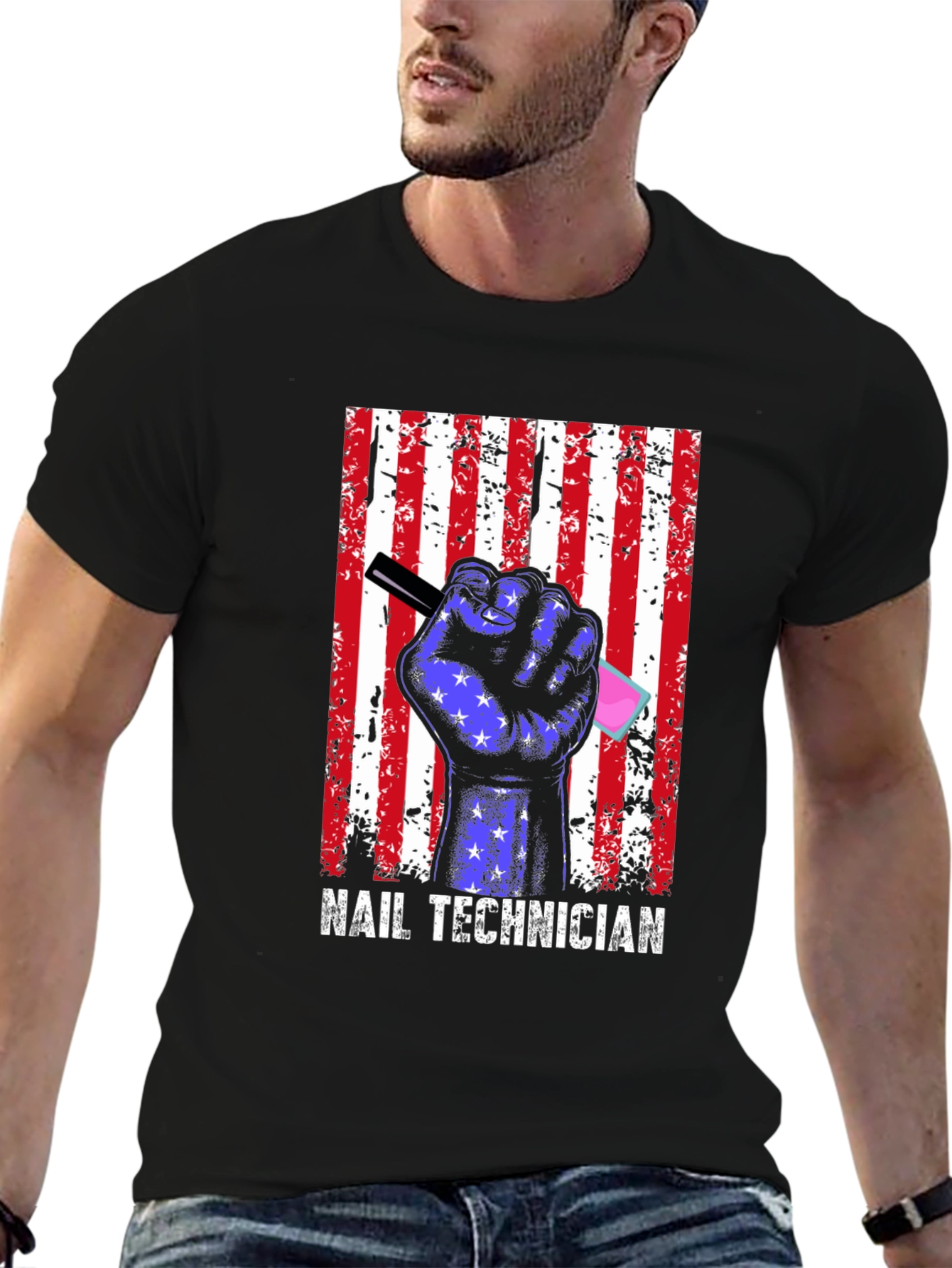 Patriotic Nail Technician T-Shirt