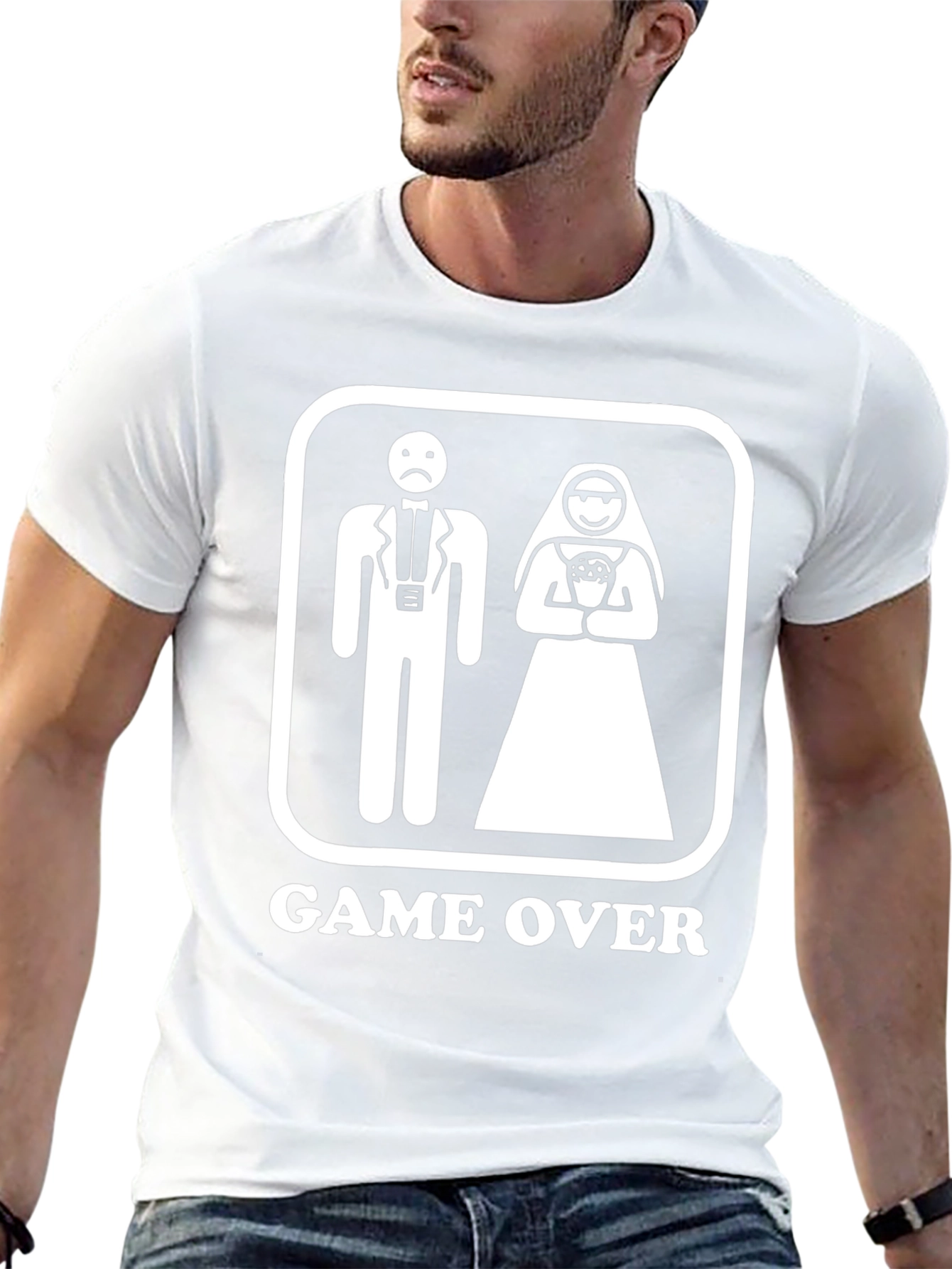 Game Over Groom Bride Graphic T-Shirt