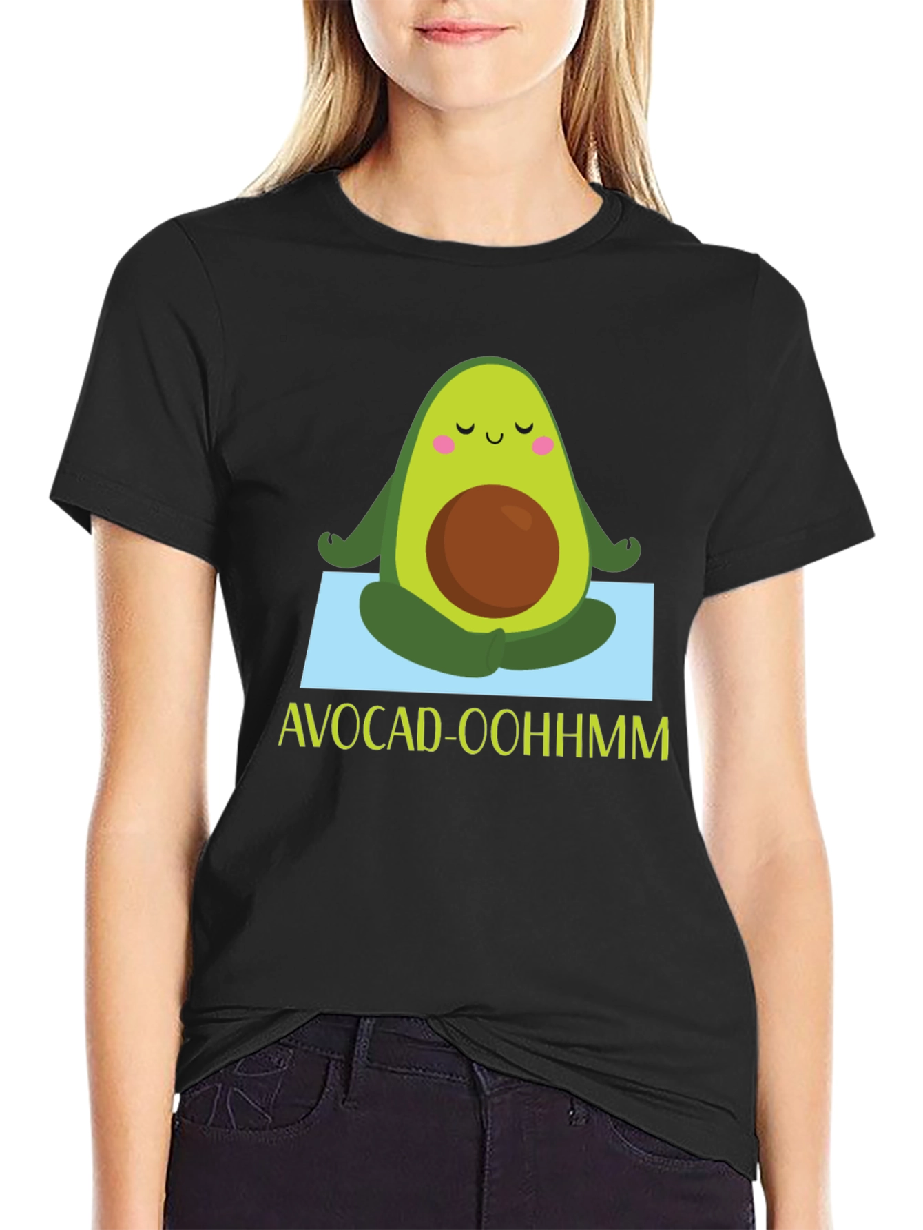 Avocado Yoga T-Shirt - Avocad-Oohhmm Black Tee