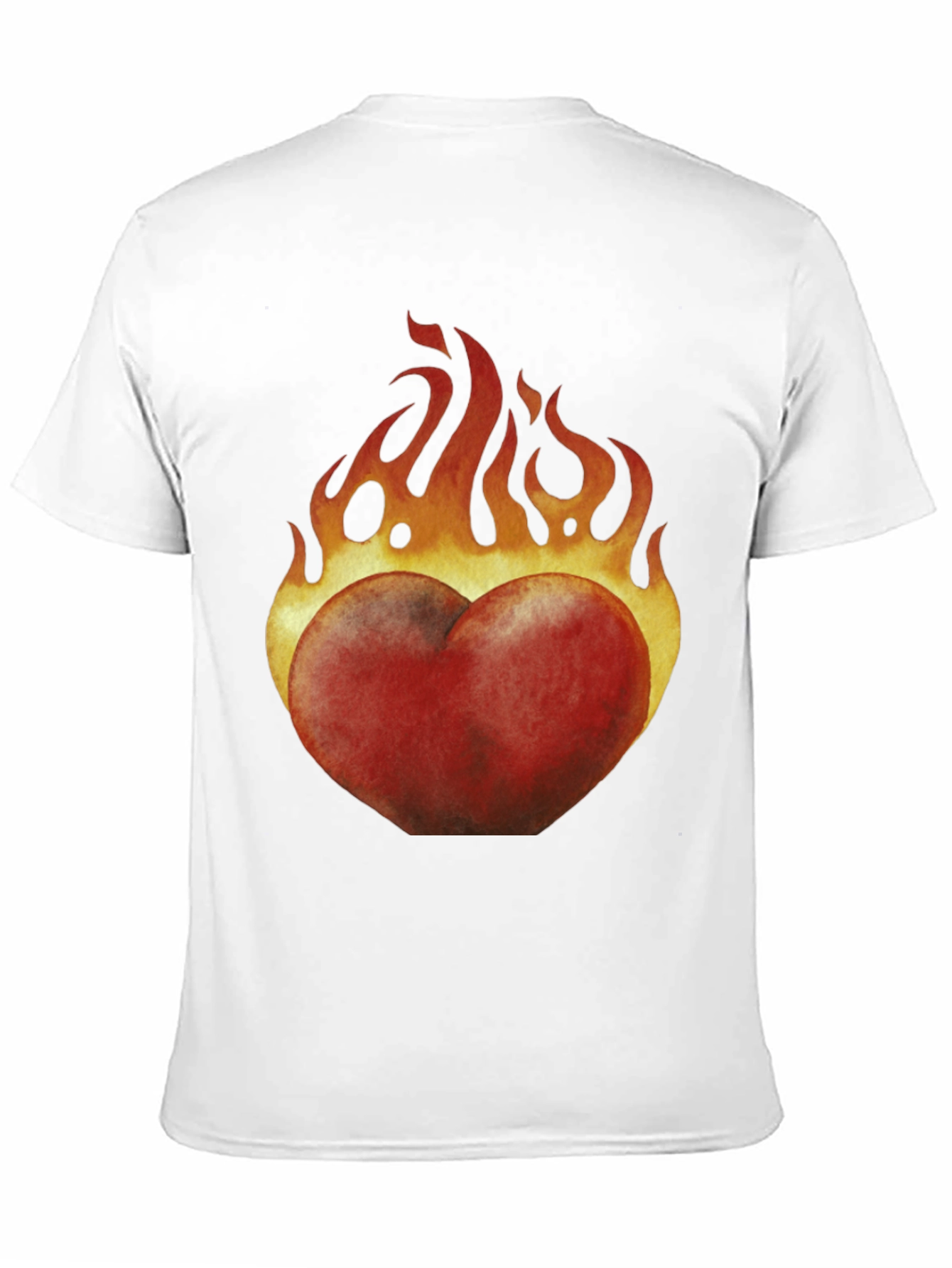 Flaming Heart Graphic Black T-Shirt