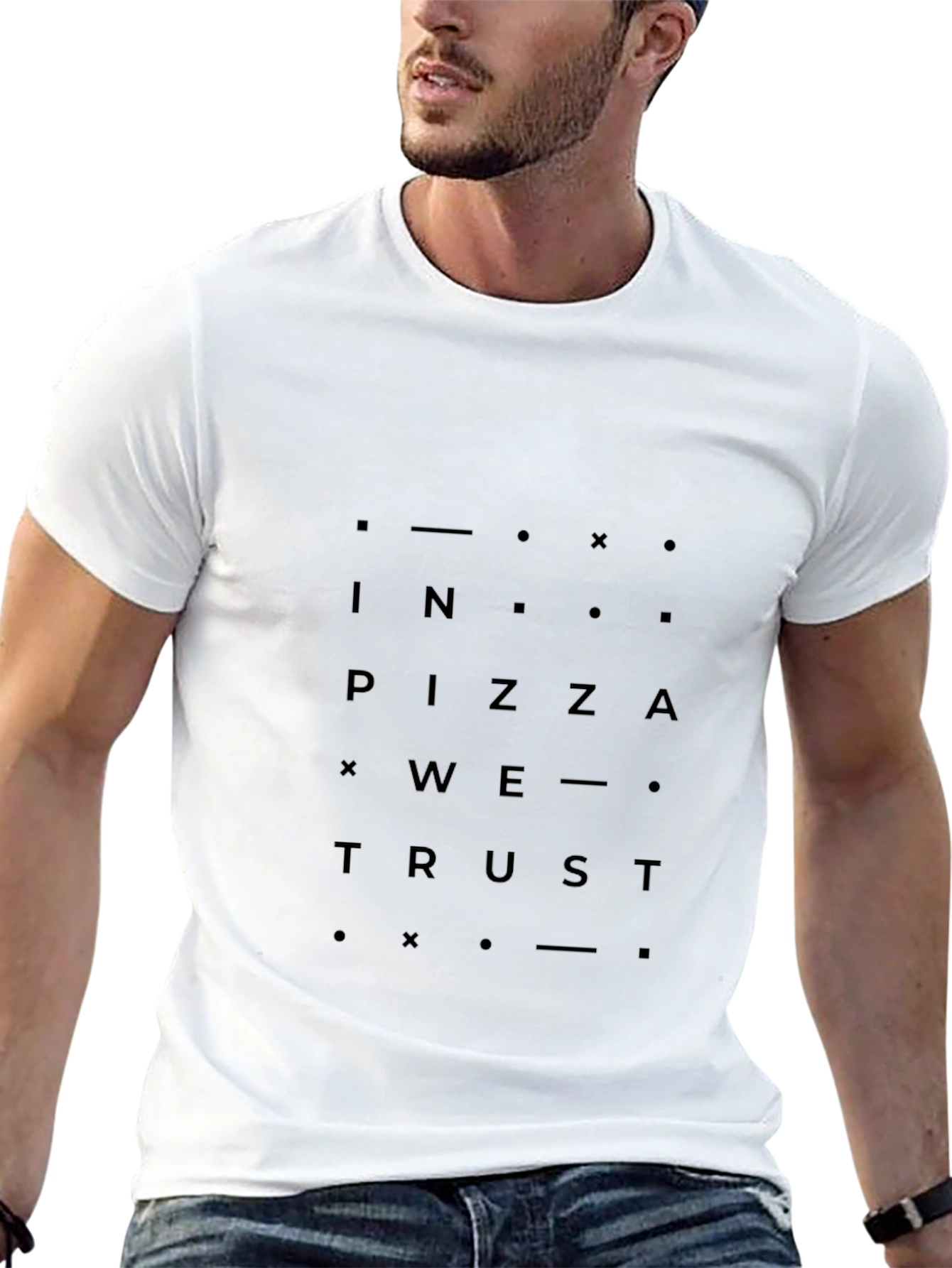 In Pizza We Trust Graphic Black T-Shirt