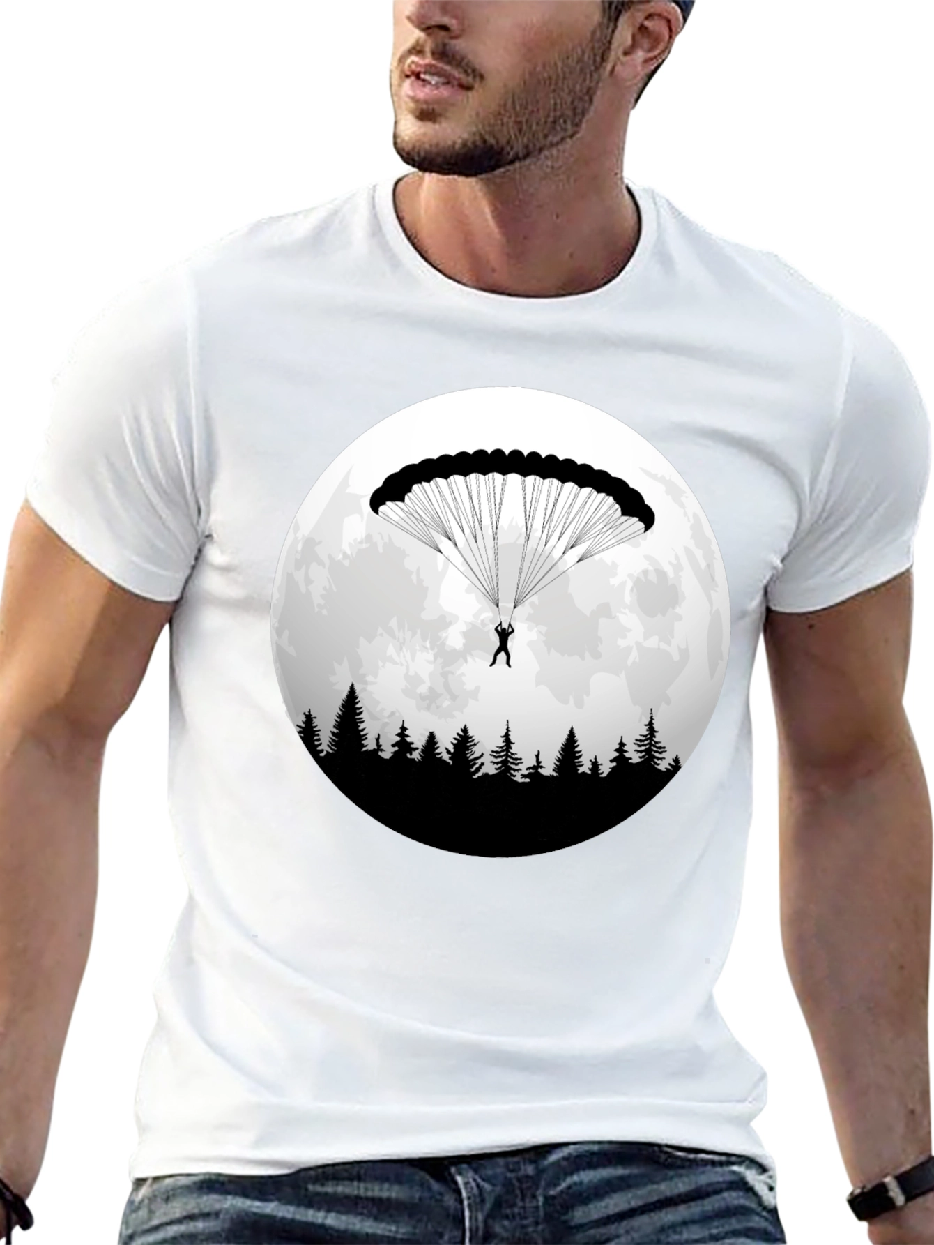 Parachute Moon T-Shirt: Adventure Awaits!