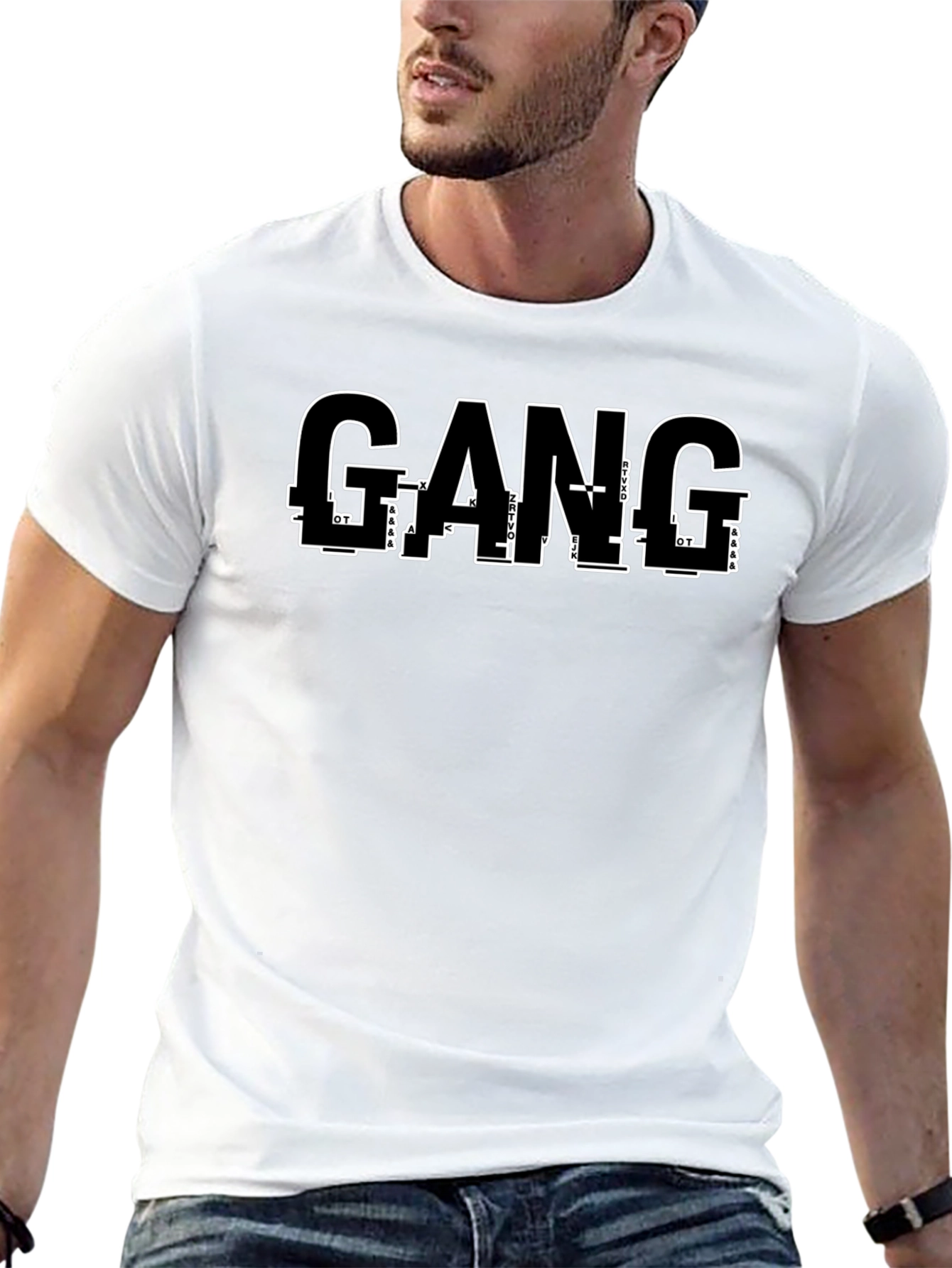 Edgy GANG Graphic Black T-Shirt