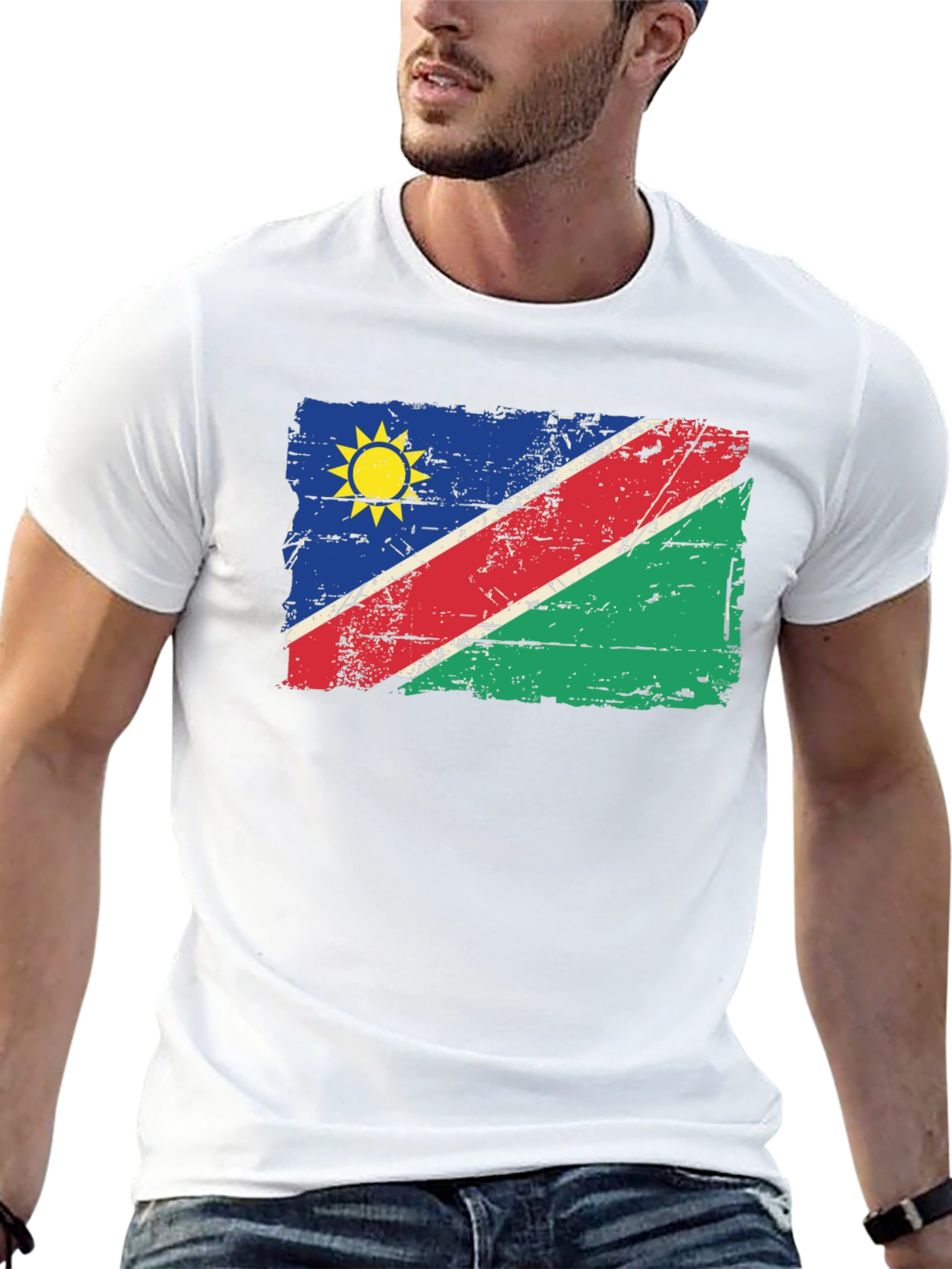 Namibia Flag T-Shirt - Distressed Graphic Tee