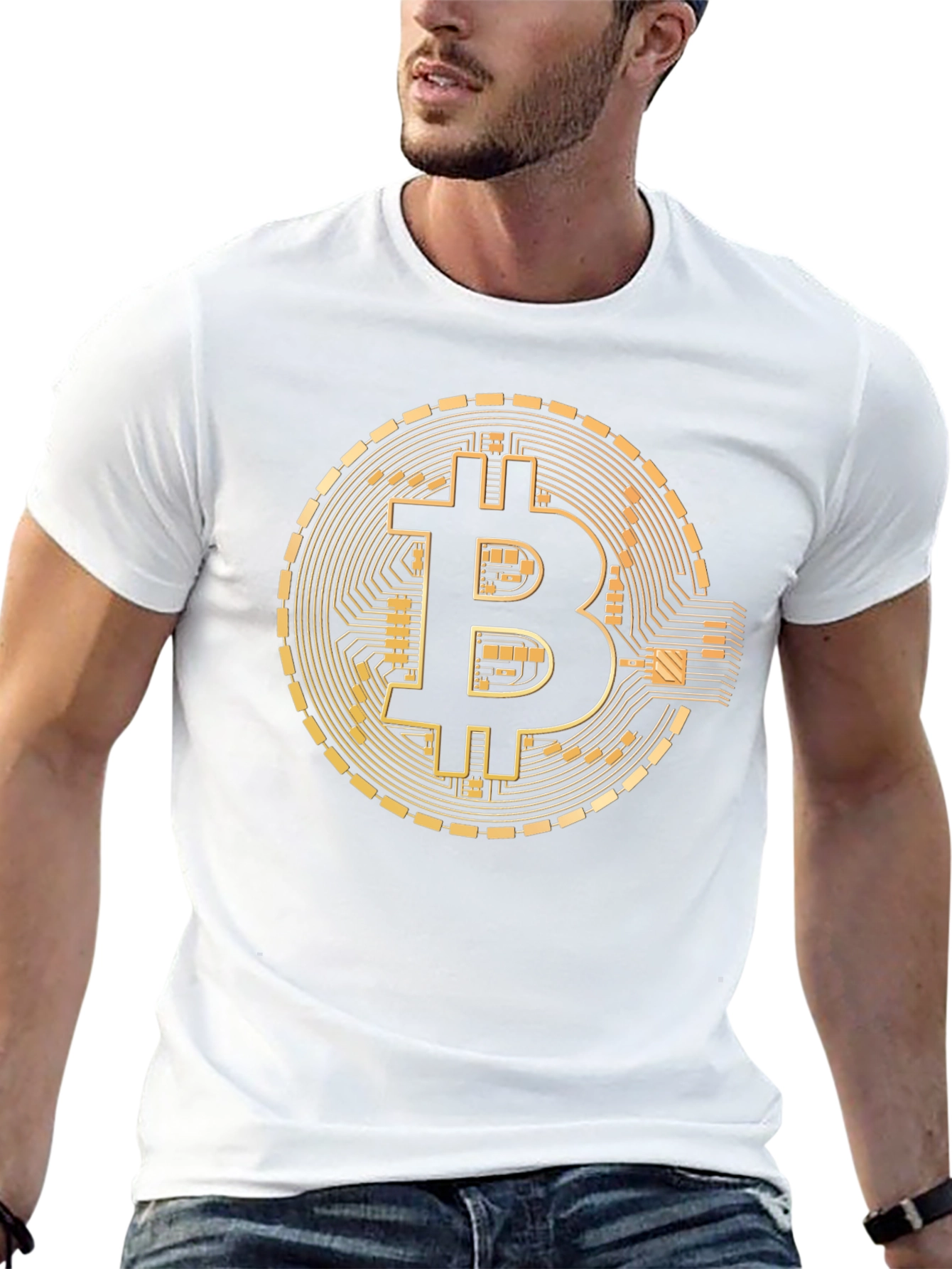 Bitcoin T-Shirt - Golden Crypto Design