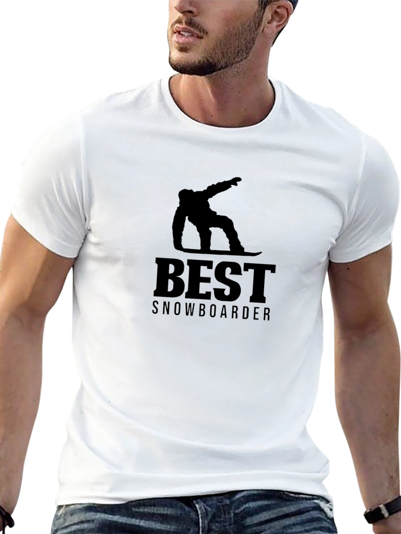 Best Snowboarder Graphic Tee - Black Cotton T-Shirt