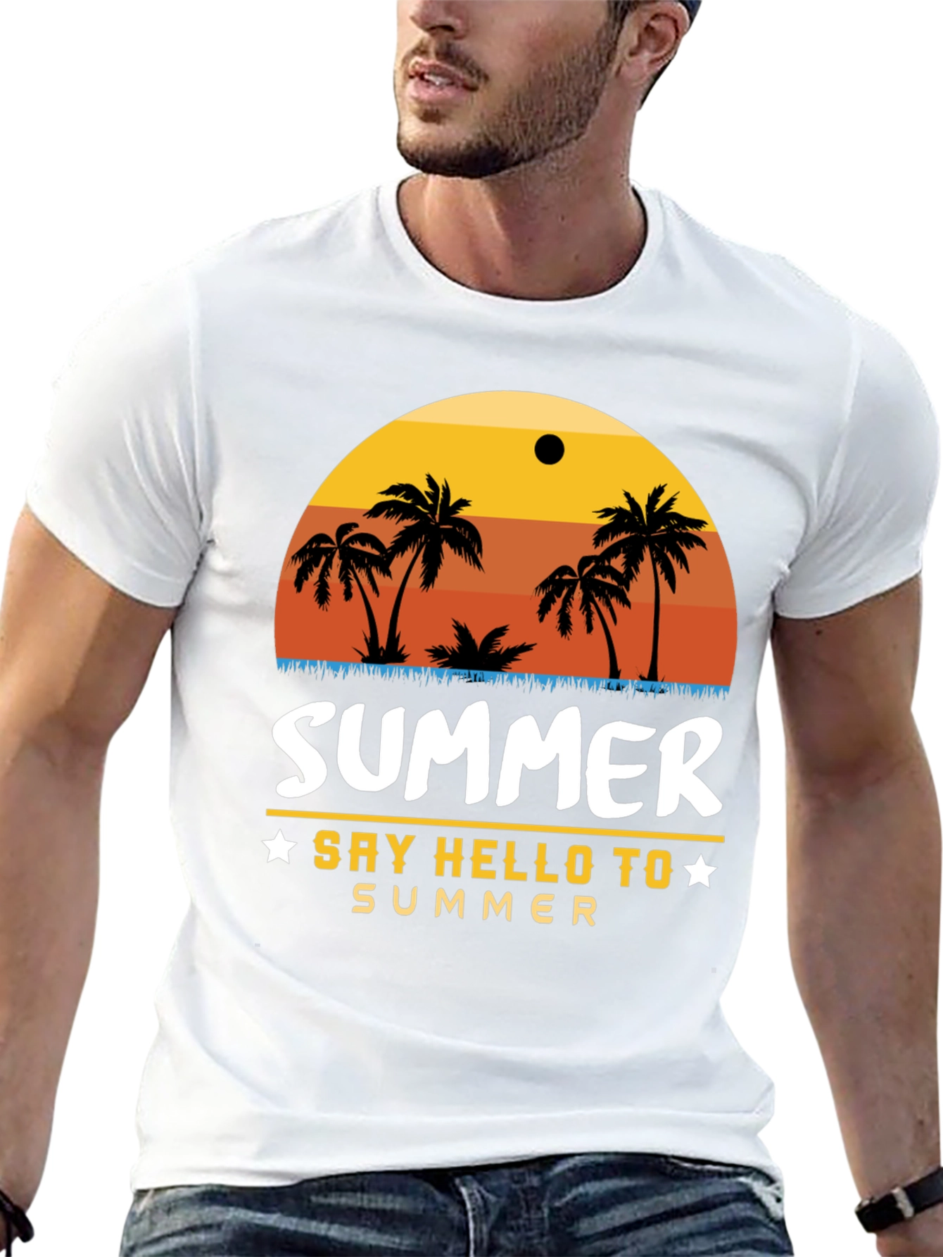 Summer Palm Tree Graphic T-Shirt