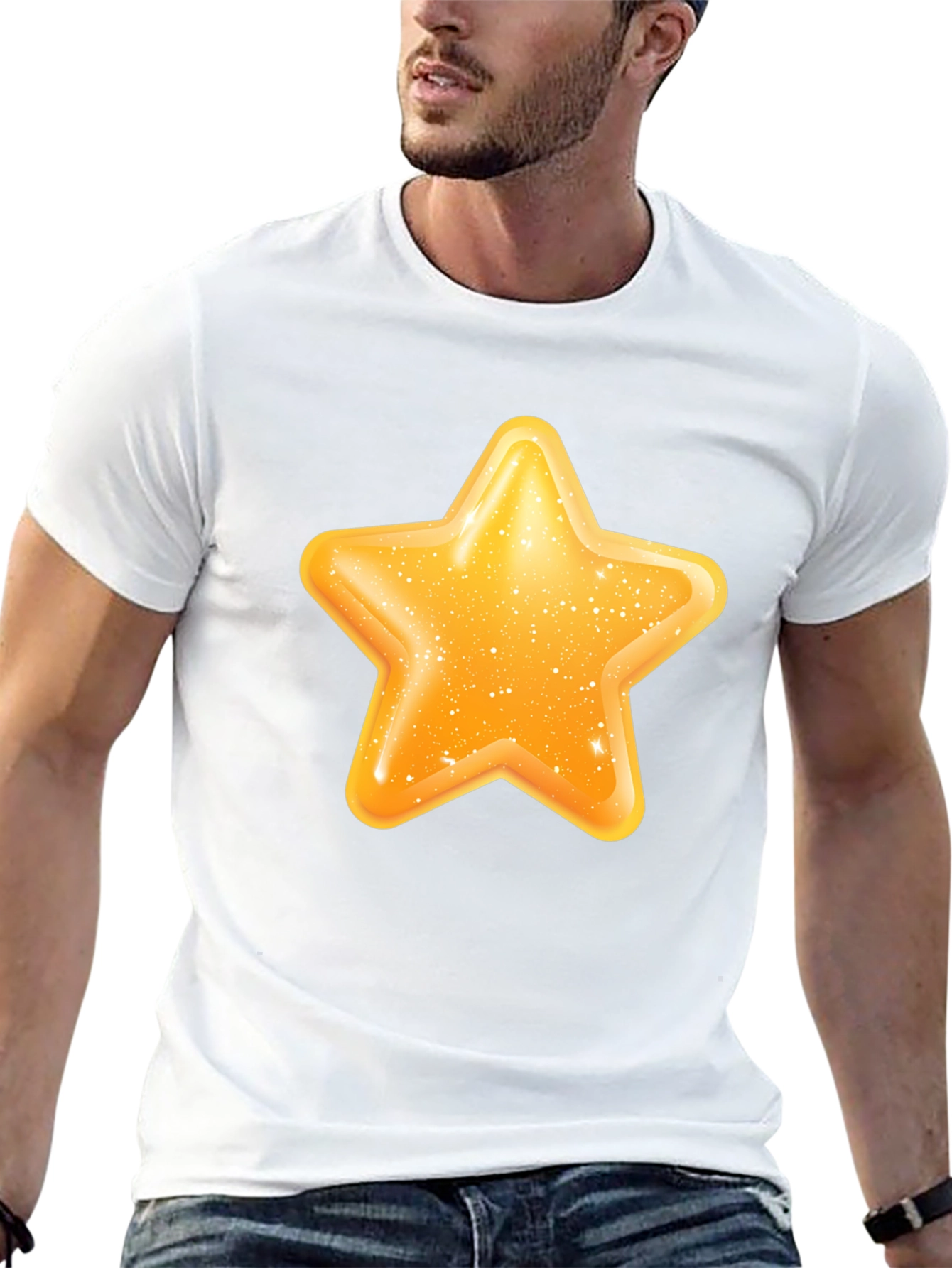 Shiny Star Graphic Black T-Shirt
