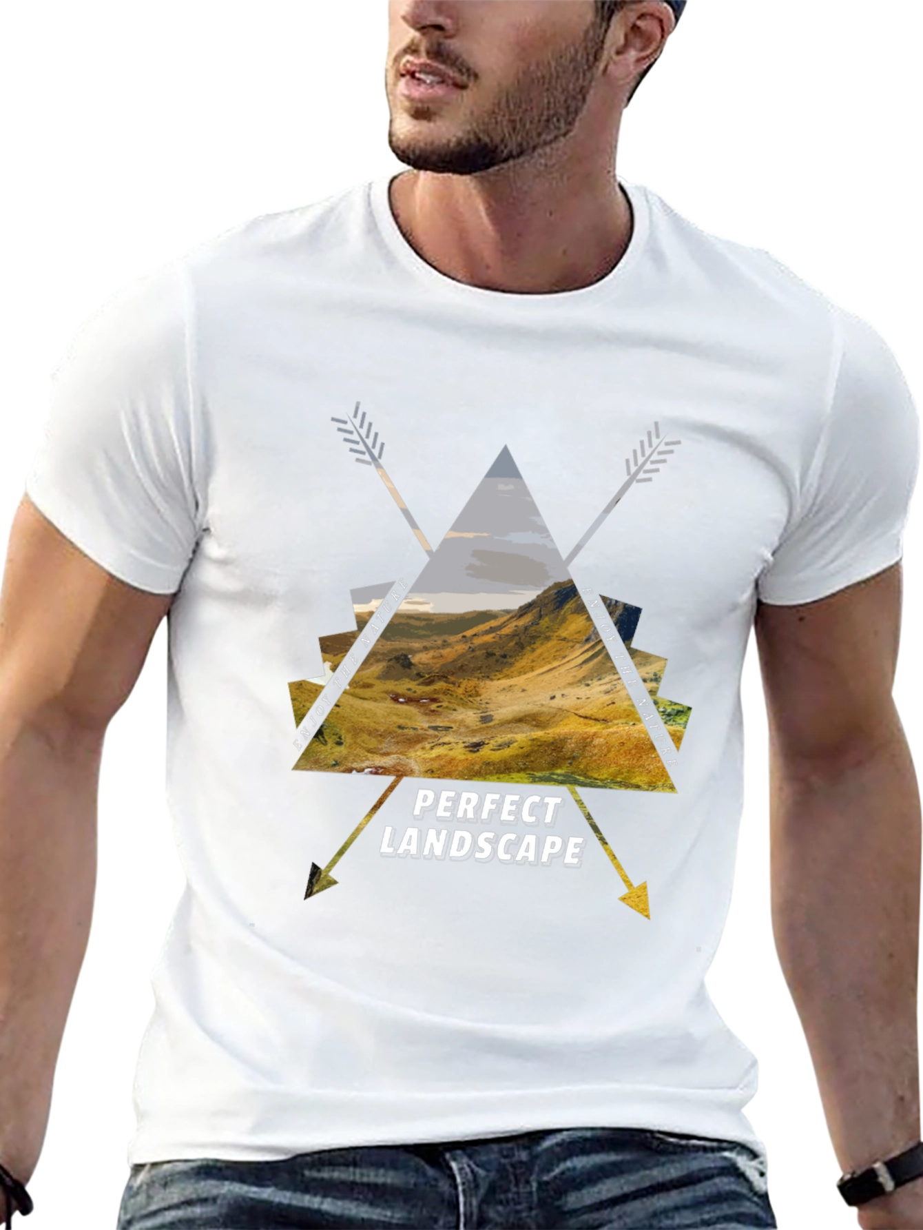 Nature Landscape Graphic Tee - Mens Casual Shirt