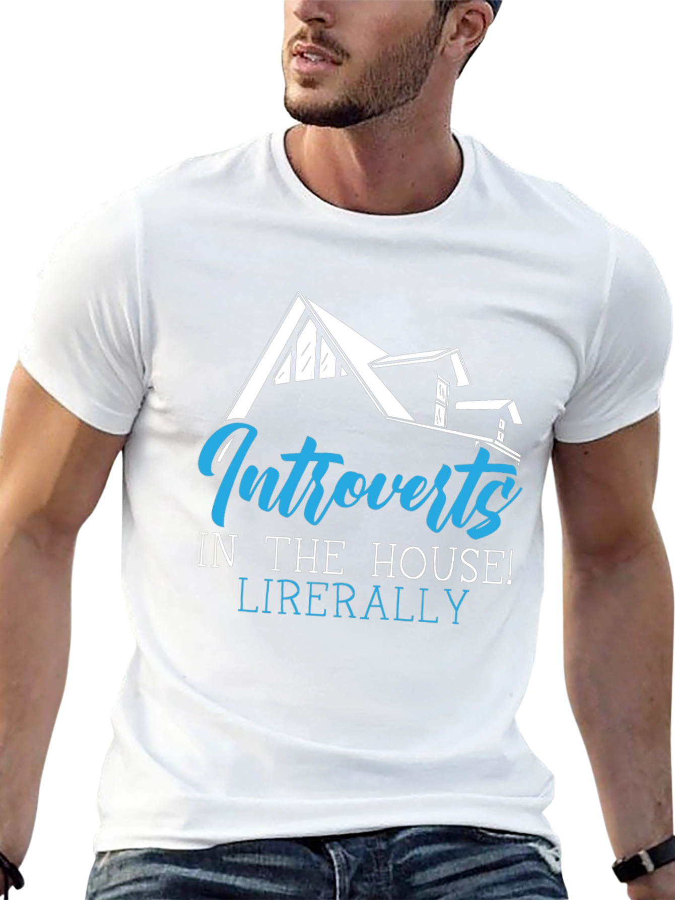 Introverts In The House Black Graphic T-Shirt
