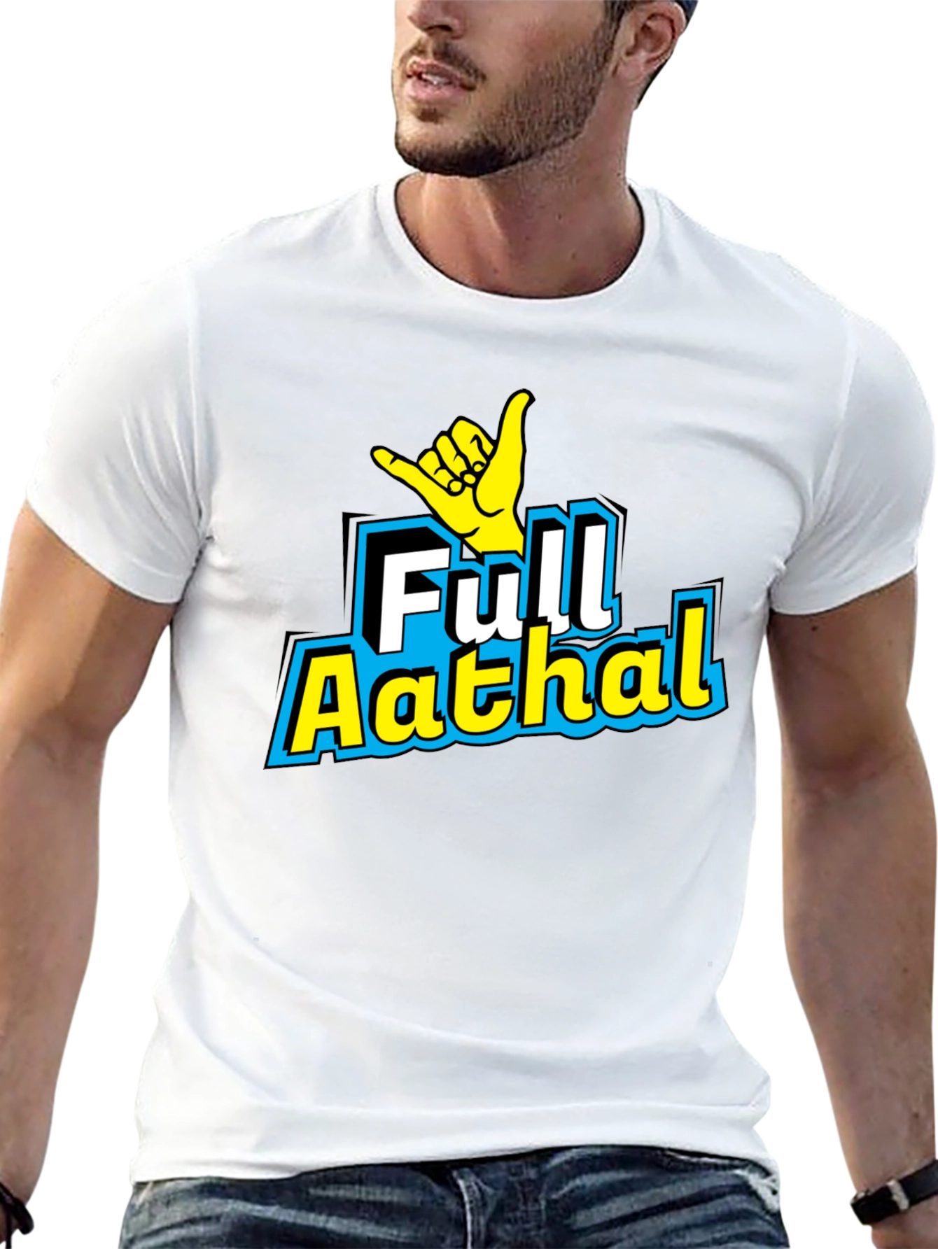Full Aathal Graphic Tee - Hang Loose Black T-Shirt
