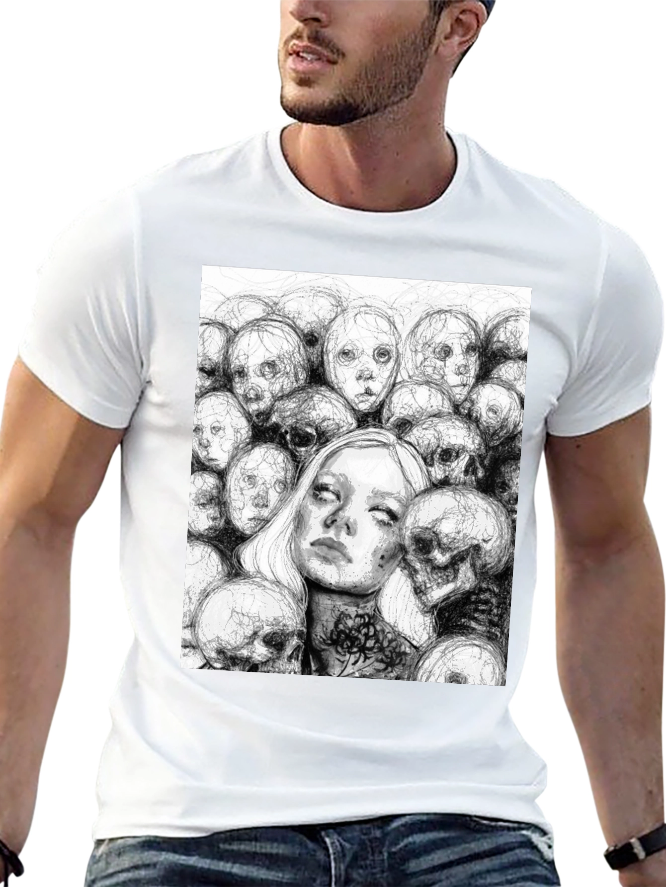 Gothic Art Print Tee - Dark Souls Style T-Shirt