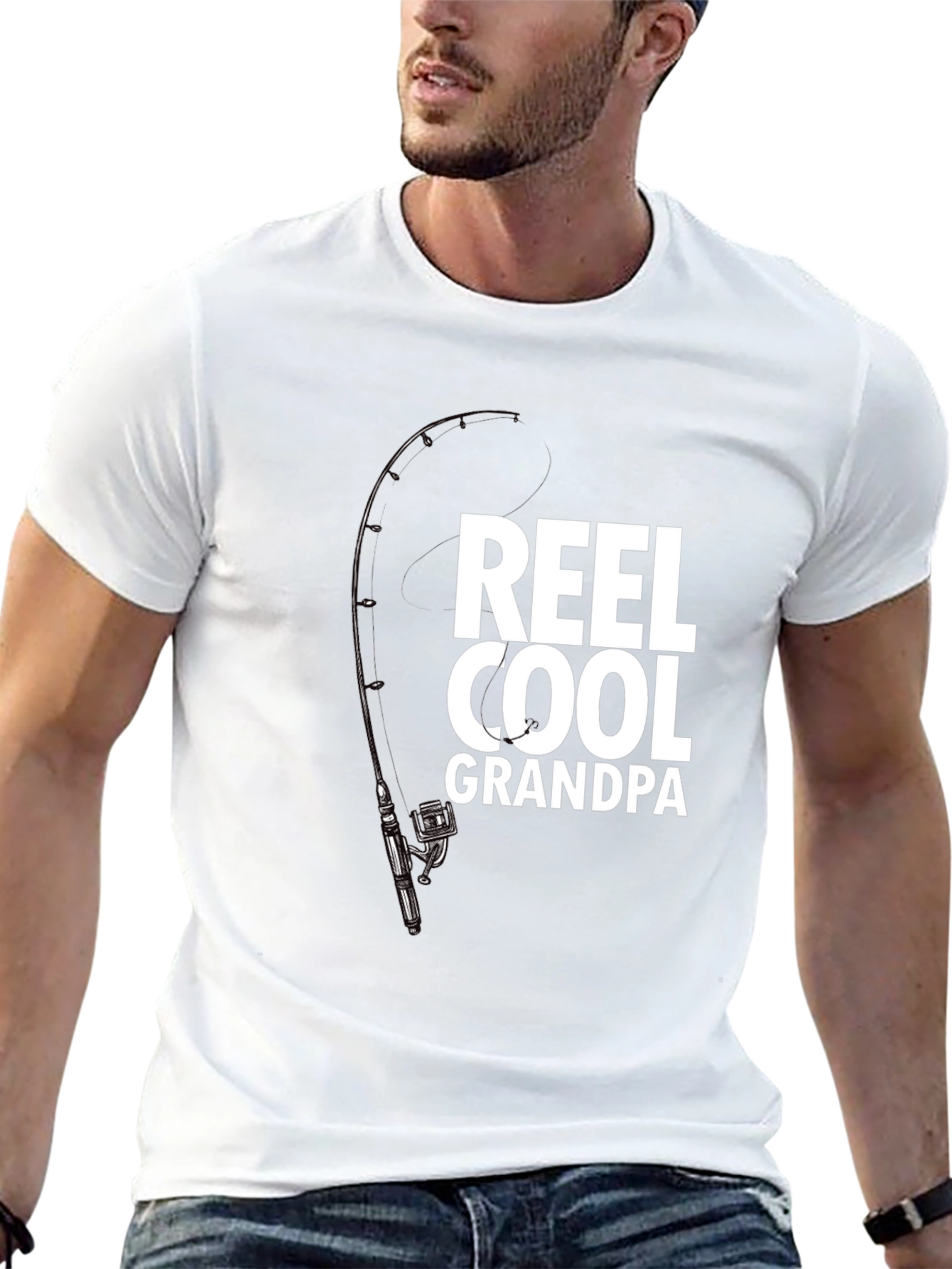 Reel Cool Grandpa T-Shirt - Fishing Rod Graphic Tee