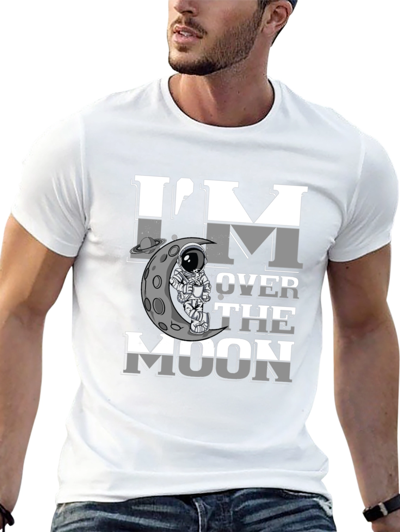 Im Over the Moon Graphic Tee - Spaceman Design