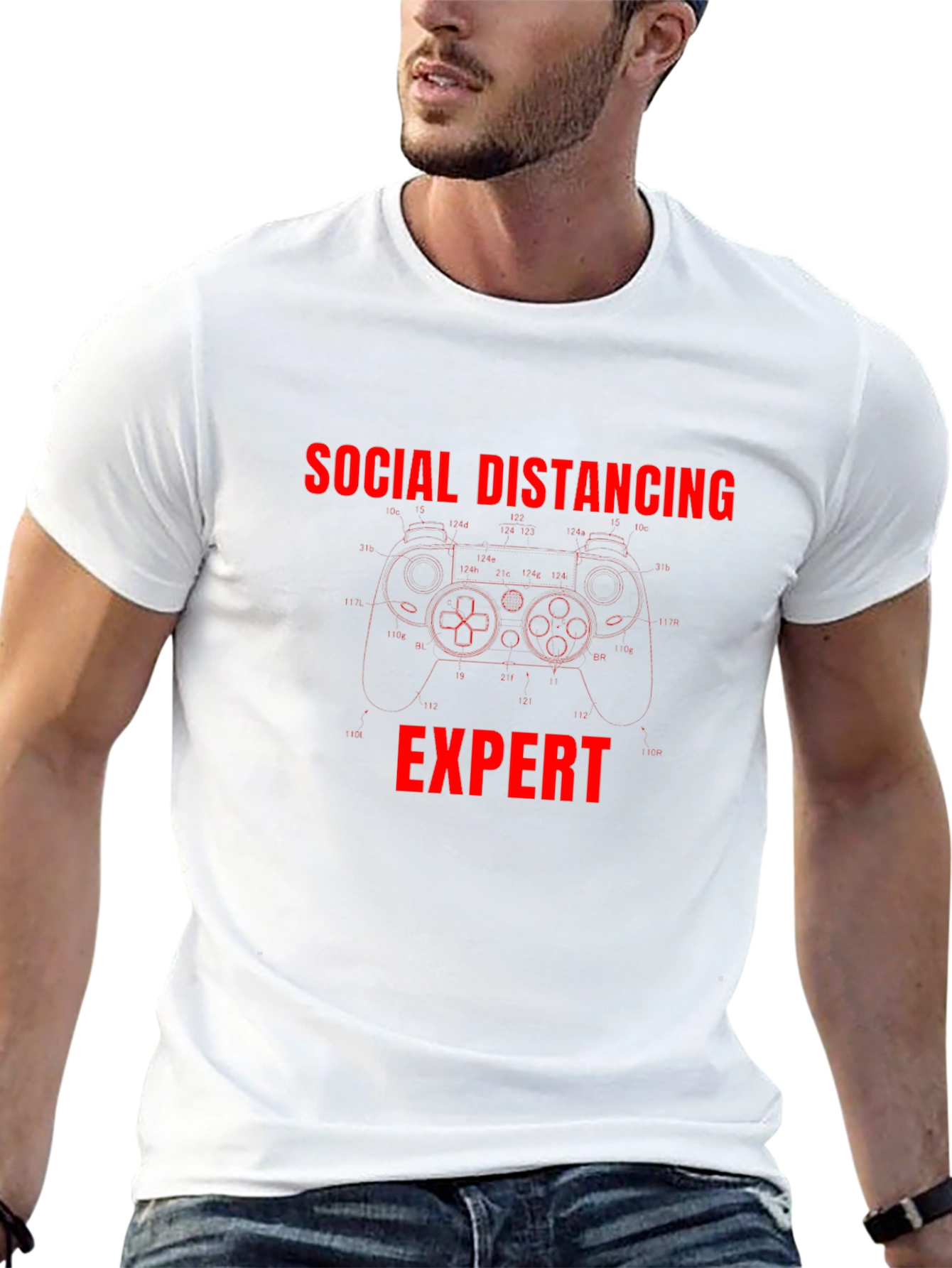 Social Distancing Expert T-Shirt Gamer Gift