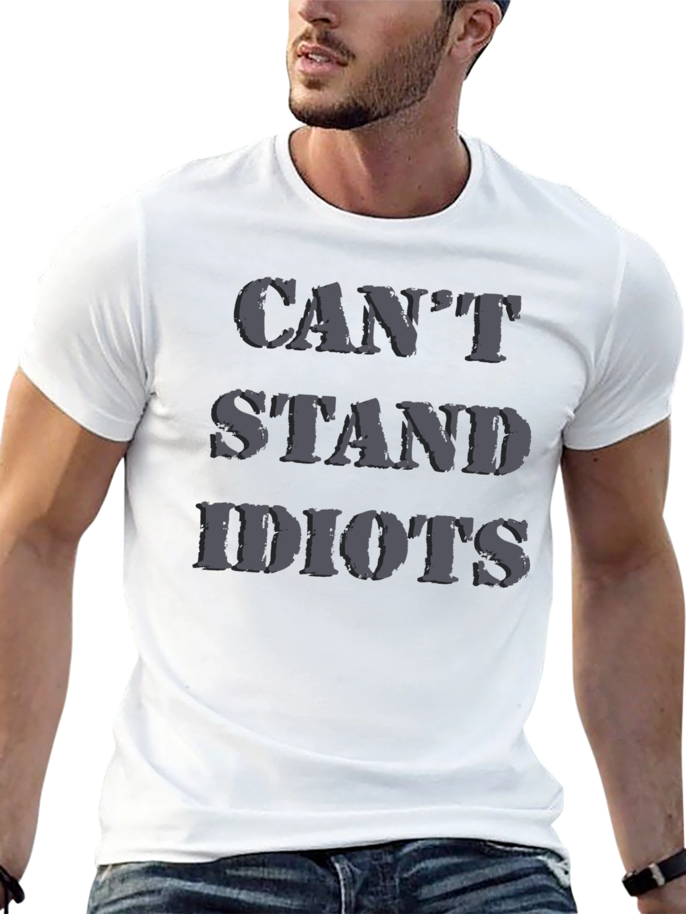 Cant Stand Idiots Black Graphic T-Shirt
