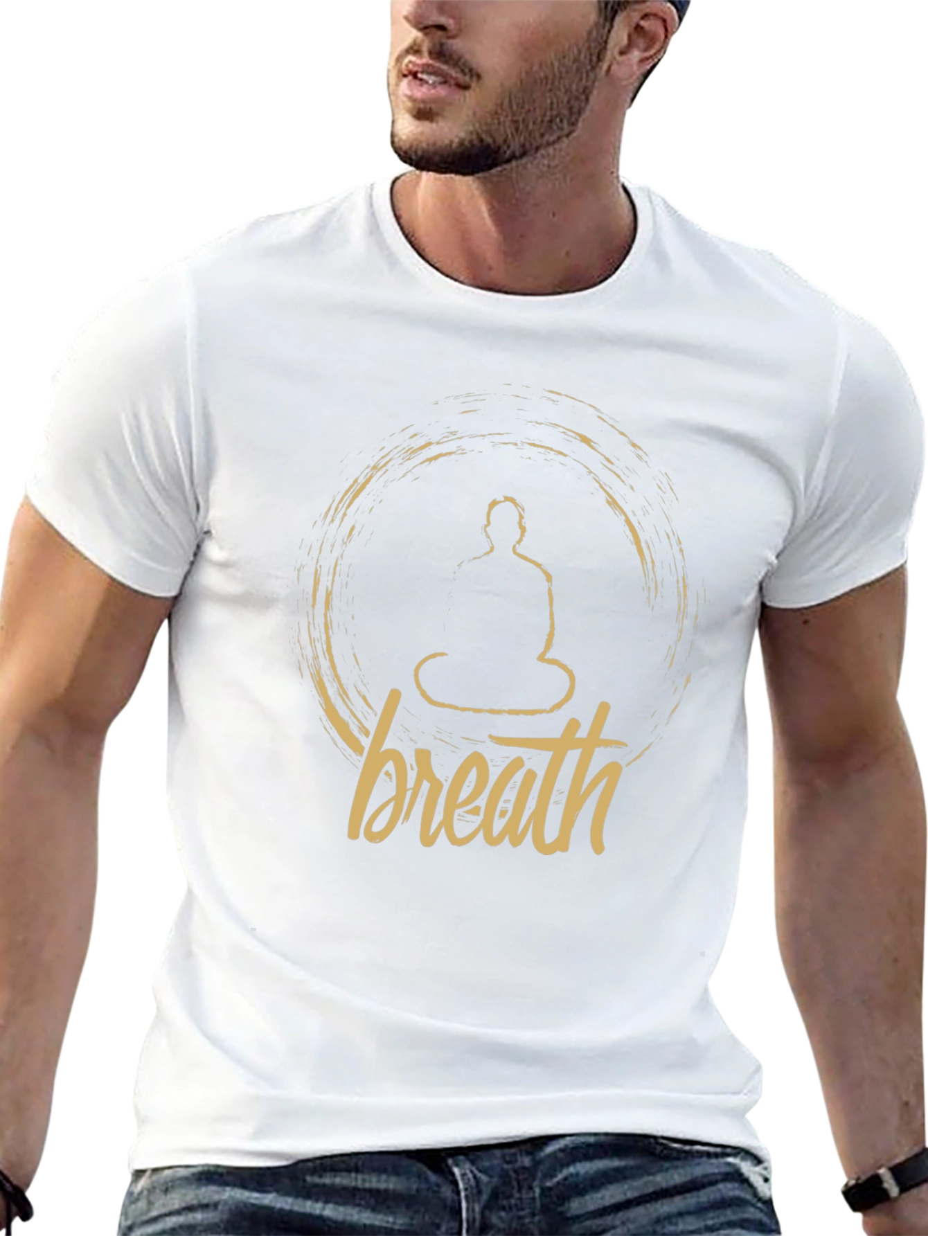 Breath Buddha Meditation Black T-Shirt