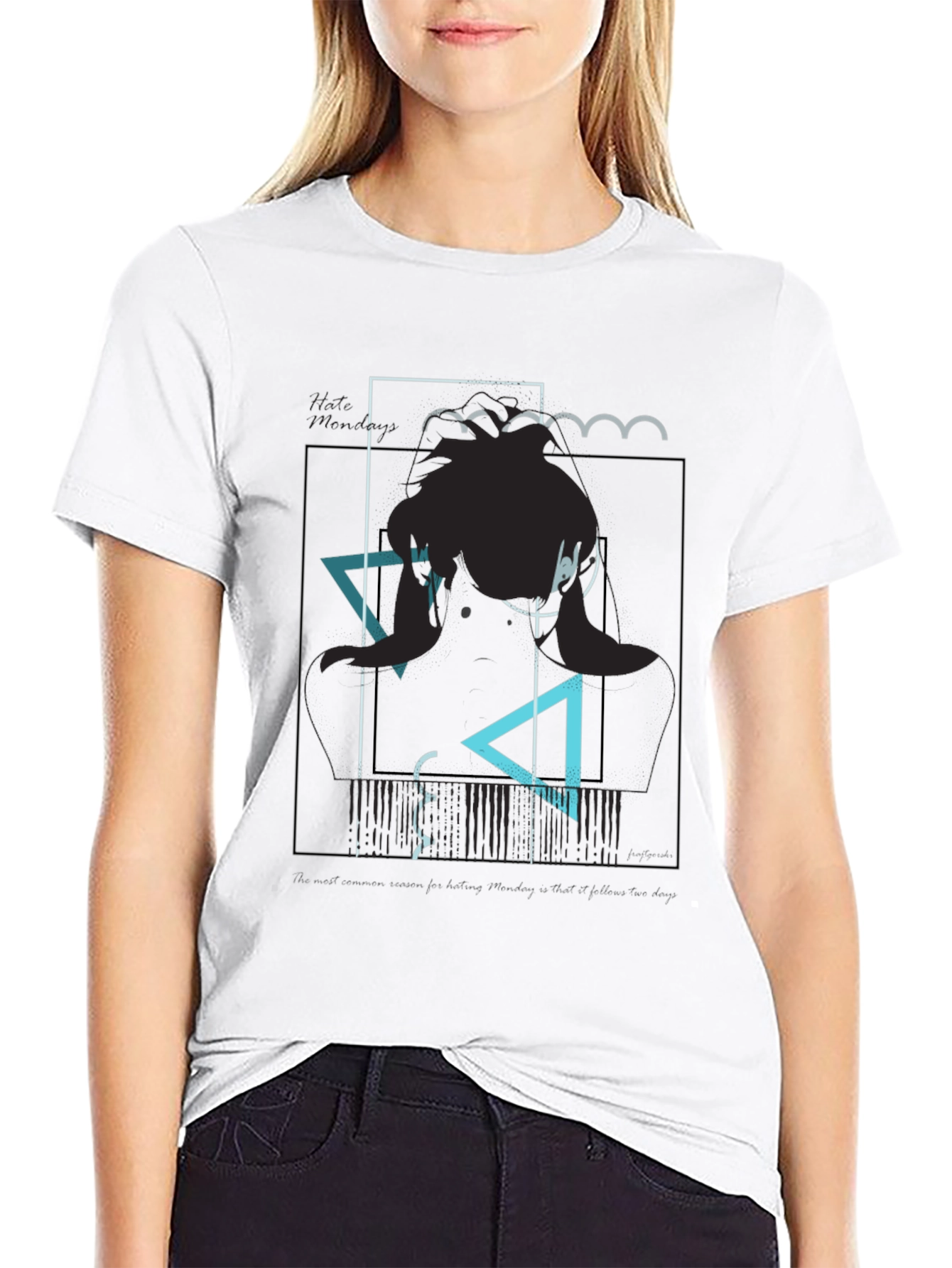 Abstract Graphic Black T-Shirt