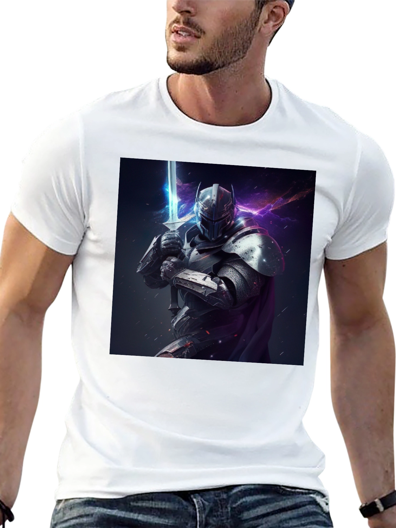 Knight Graphic Tee - Sci-Fi Medieval Warrior