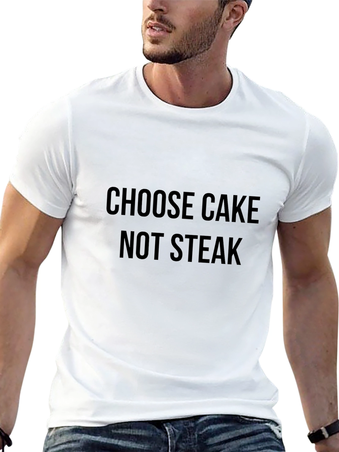 Choose Cake Not Steak Black T-Shirt