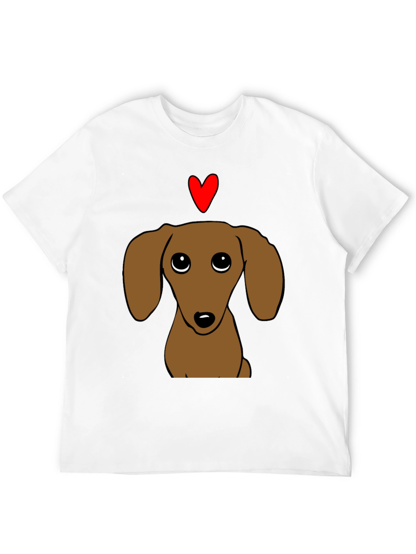 Cute Dachshund Dog Heart Mens Graphic Tee