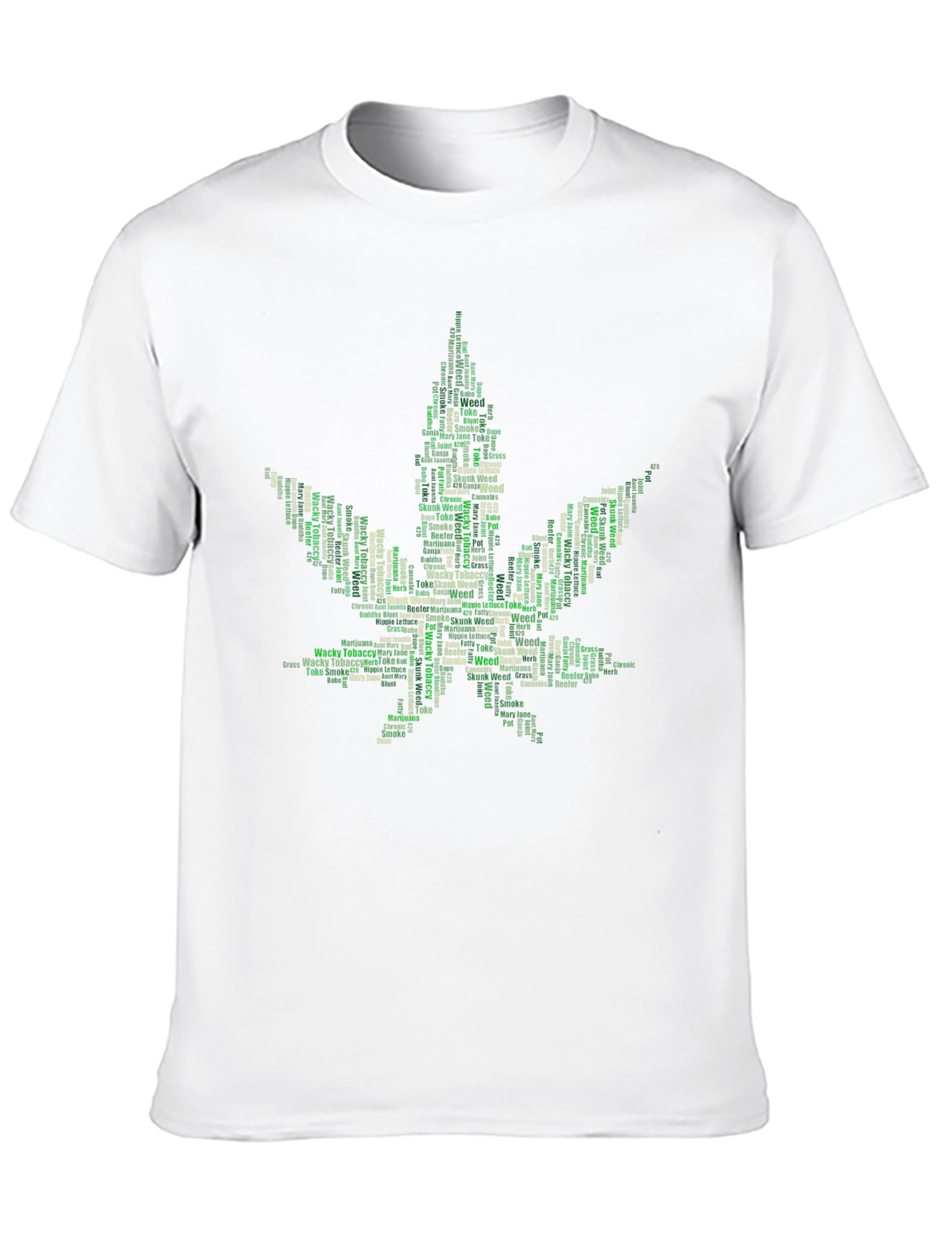 Marijuana Leaf Word Art T-Shirt