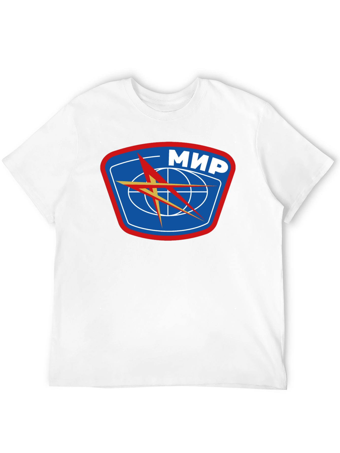 Retro MIR Space Station Black T-Shirt