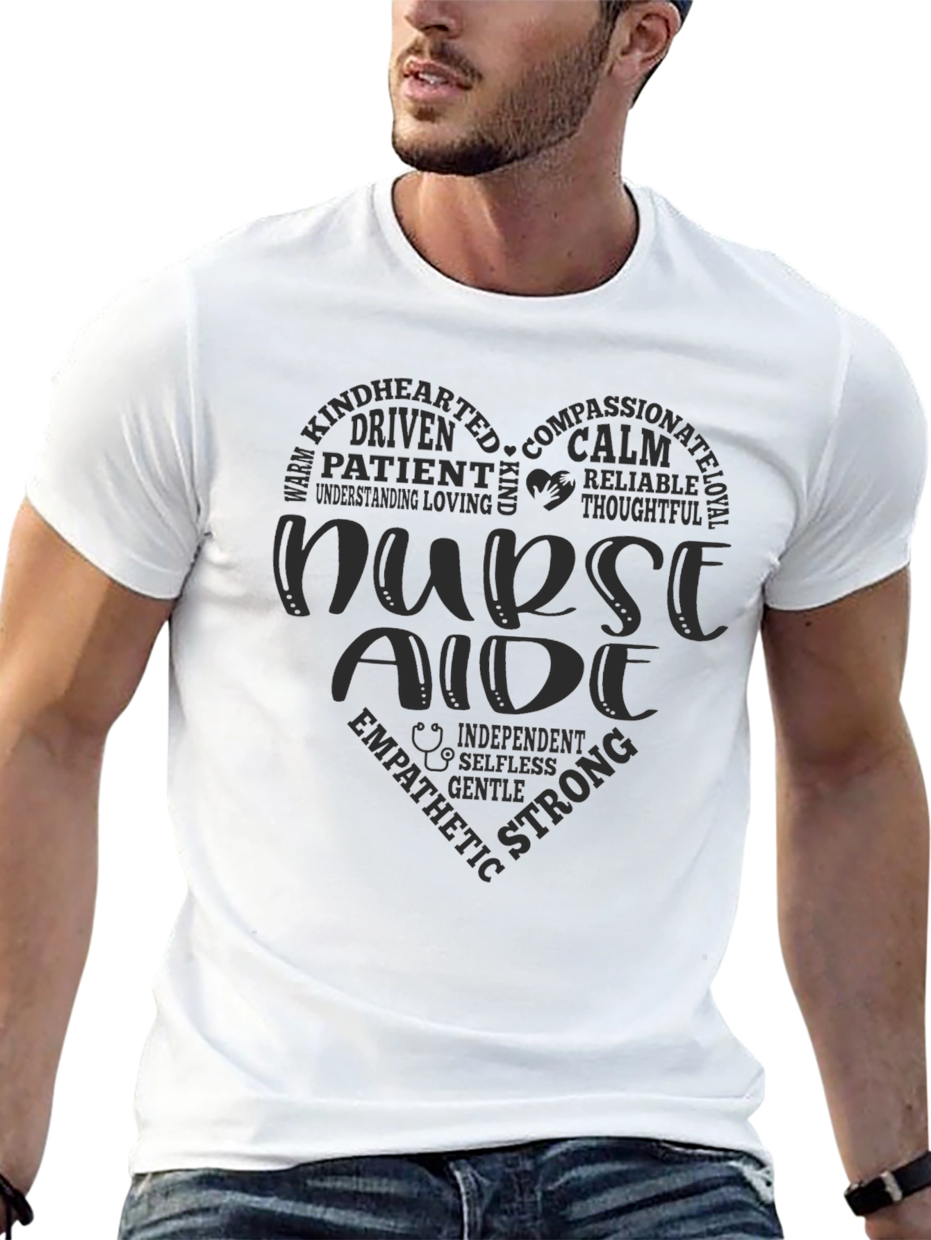 Nurse Aide Heart Word Art T-Shirt