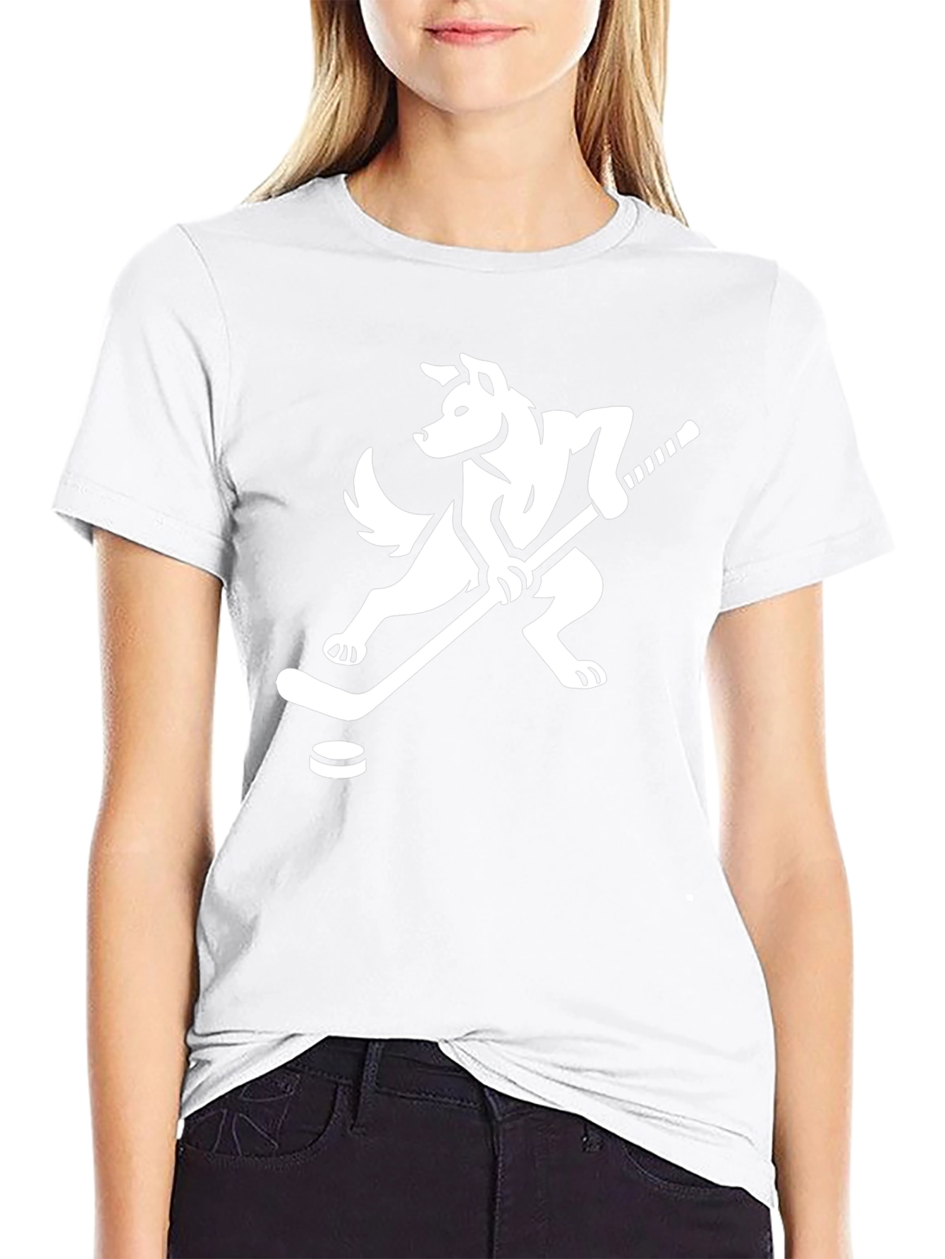 Hockey Dog Graphic Tee - Sporty Mens T-Shirt