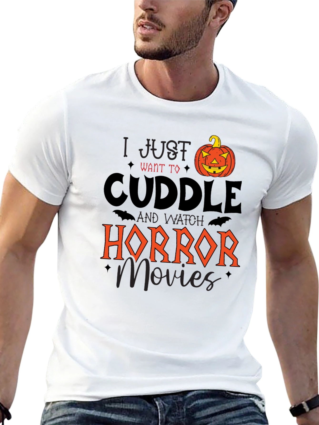 Cuddle Horror Movie Pumpkin Graphic Tee