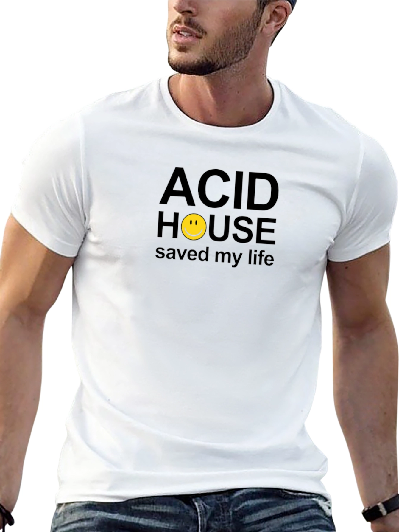 Acid House Saved My Life Graphic Tee - Black