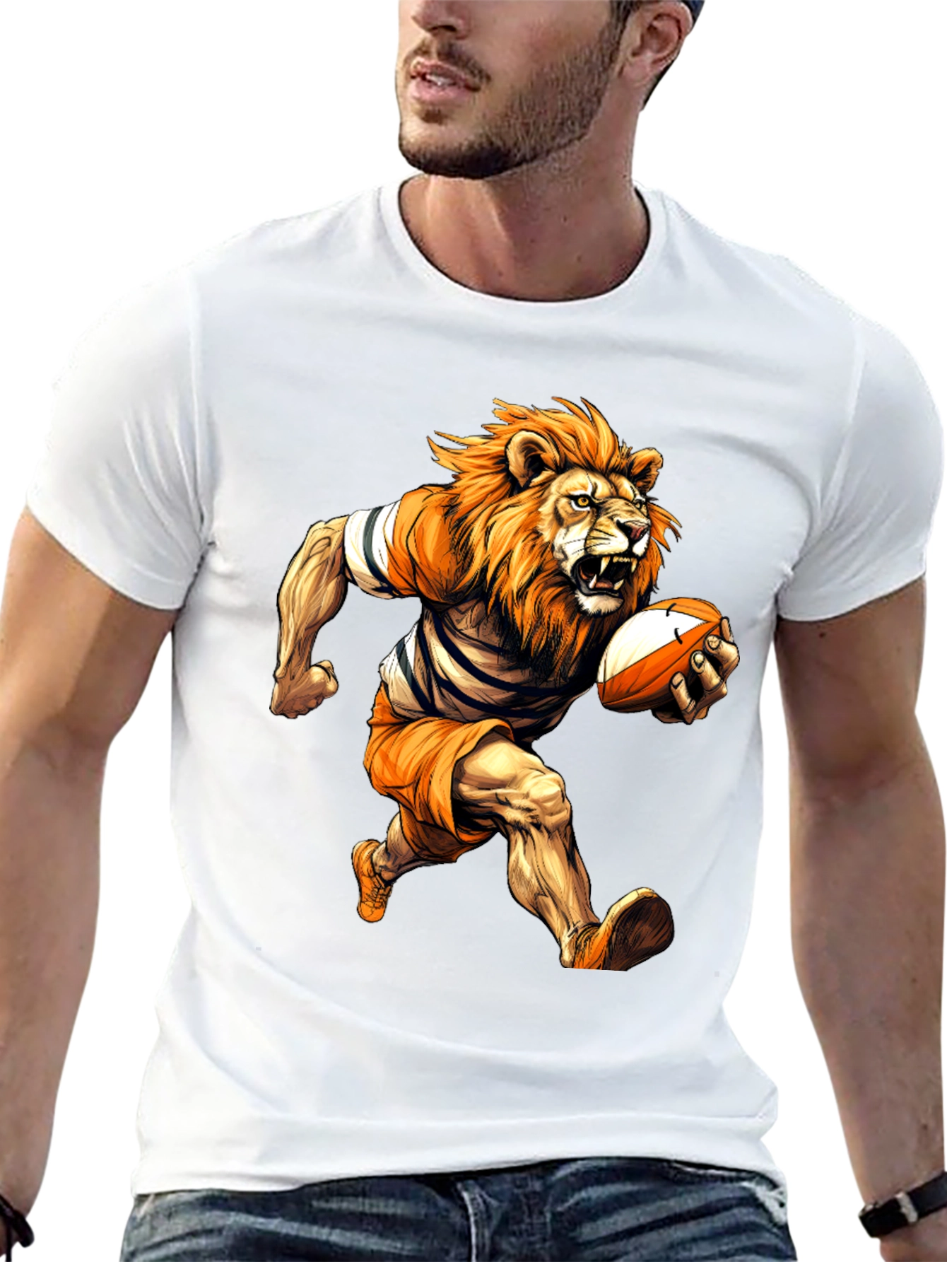 Rugby Lion Graphic T-Shirt - Cool Sports Tee