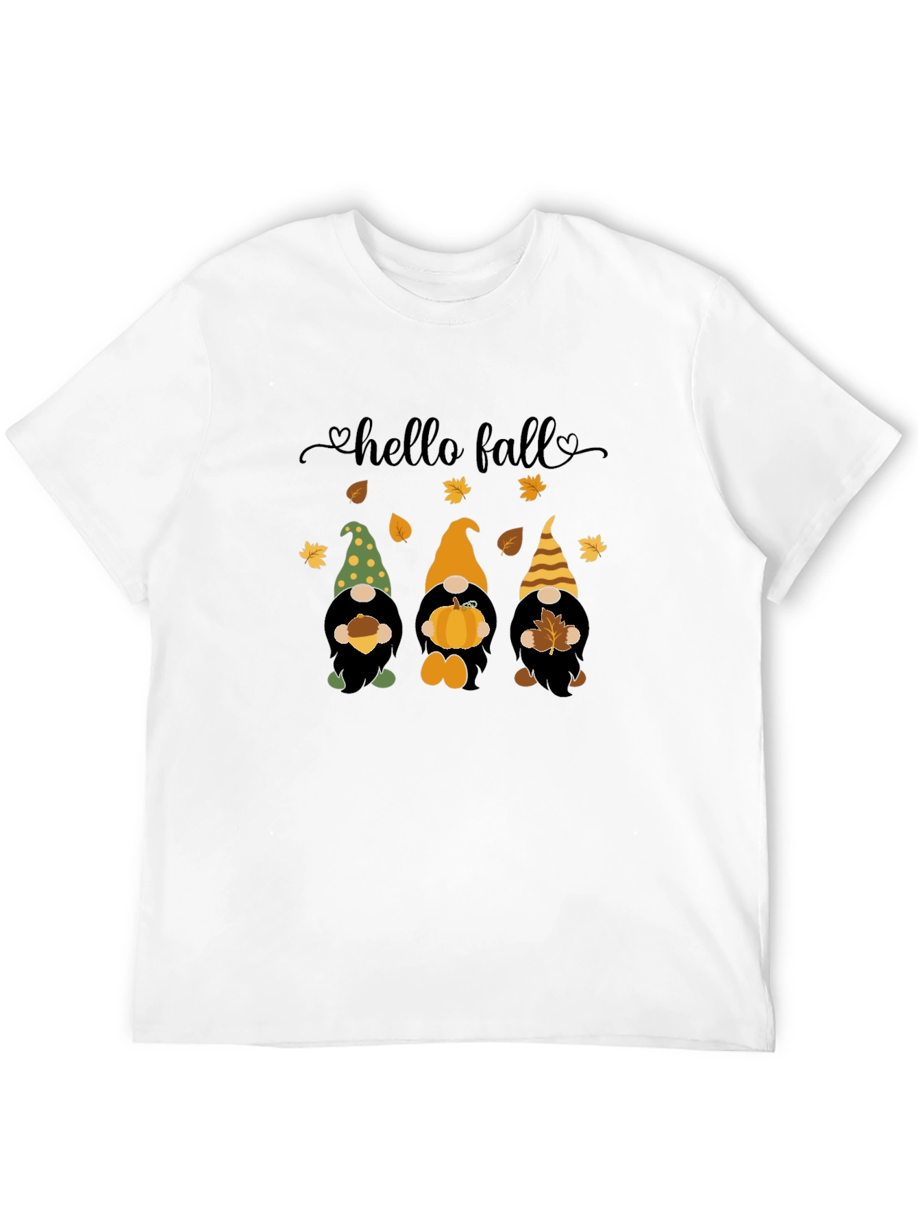 Hello Fall Gnomes T-Shirt - Autumn Harvest