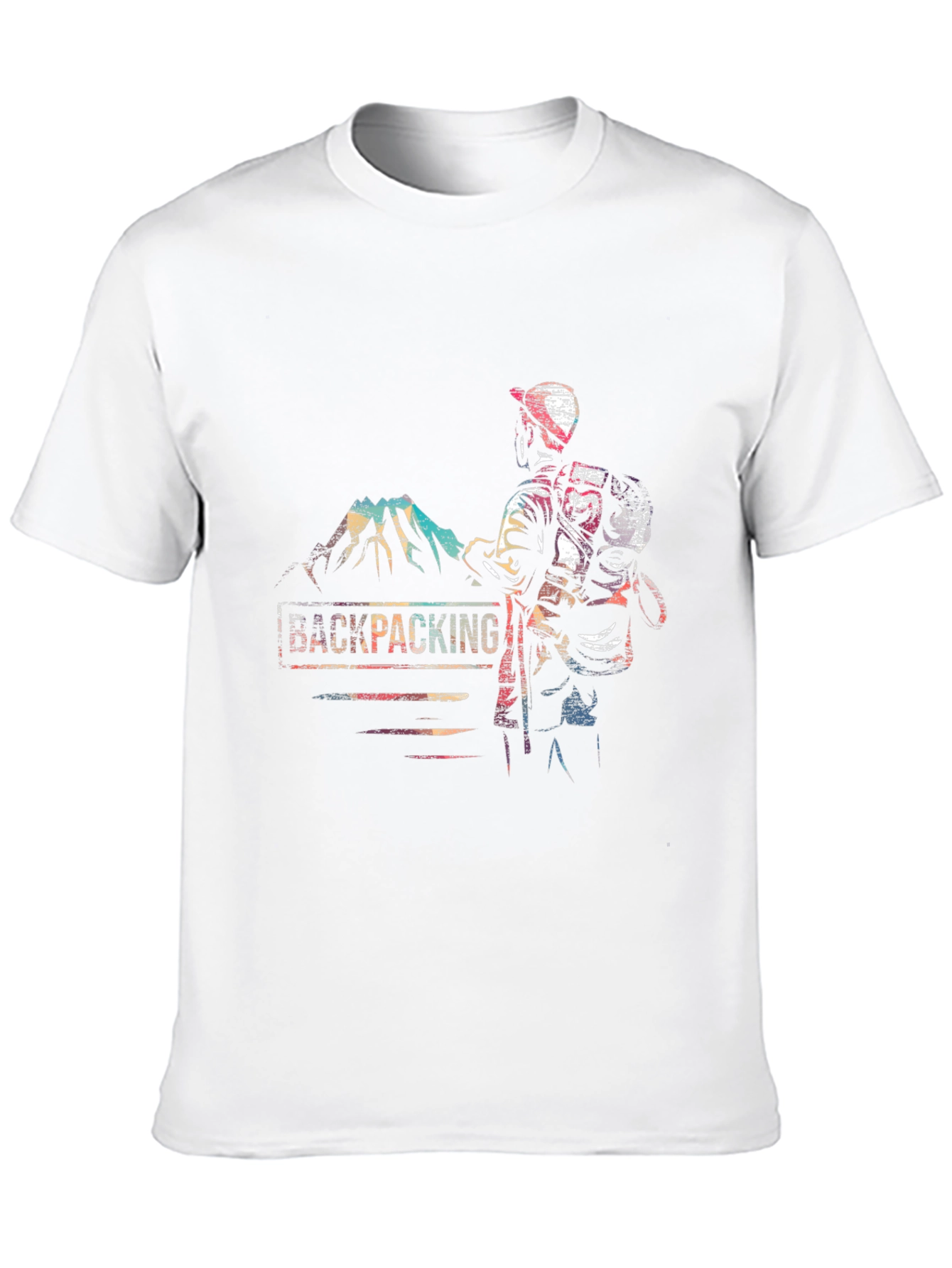 Backpacking Adventure T-Shirt - Mountain Hiker Graphic Tee