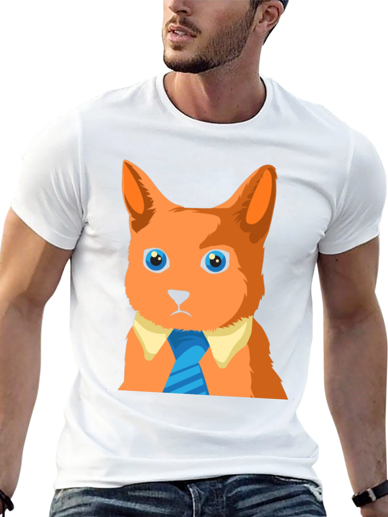 Cartoon Cat T-Shirt - Business Casual