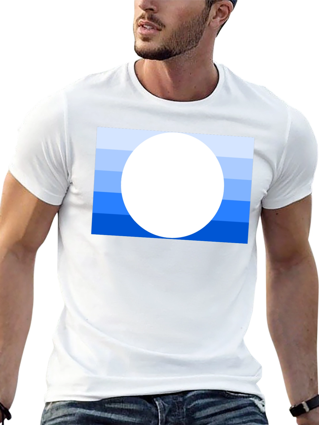 Striped Horizon Tee - Modern Graphic Print