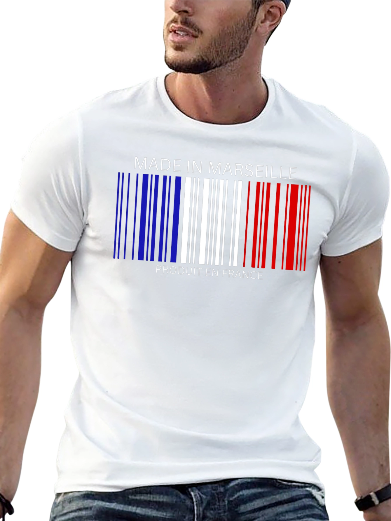 Made in Marseille France Barcode T-Shirt