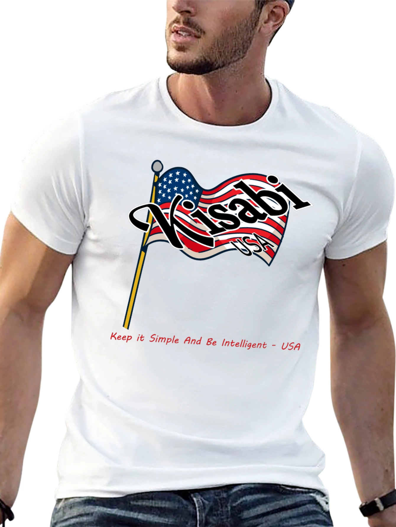 Kisabi USA Flag Graphic T-Shirt
