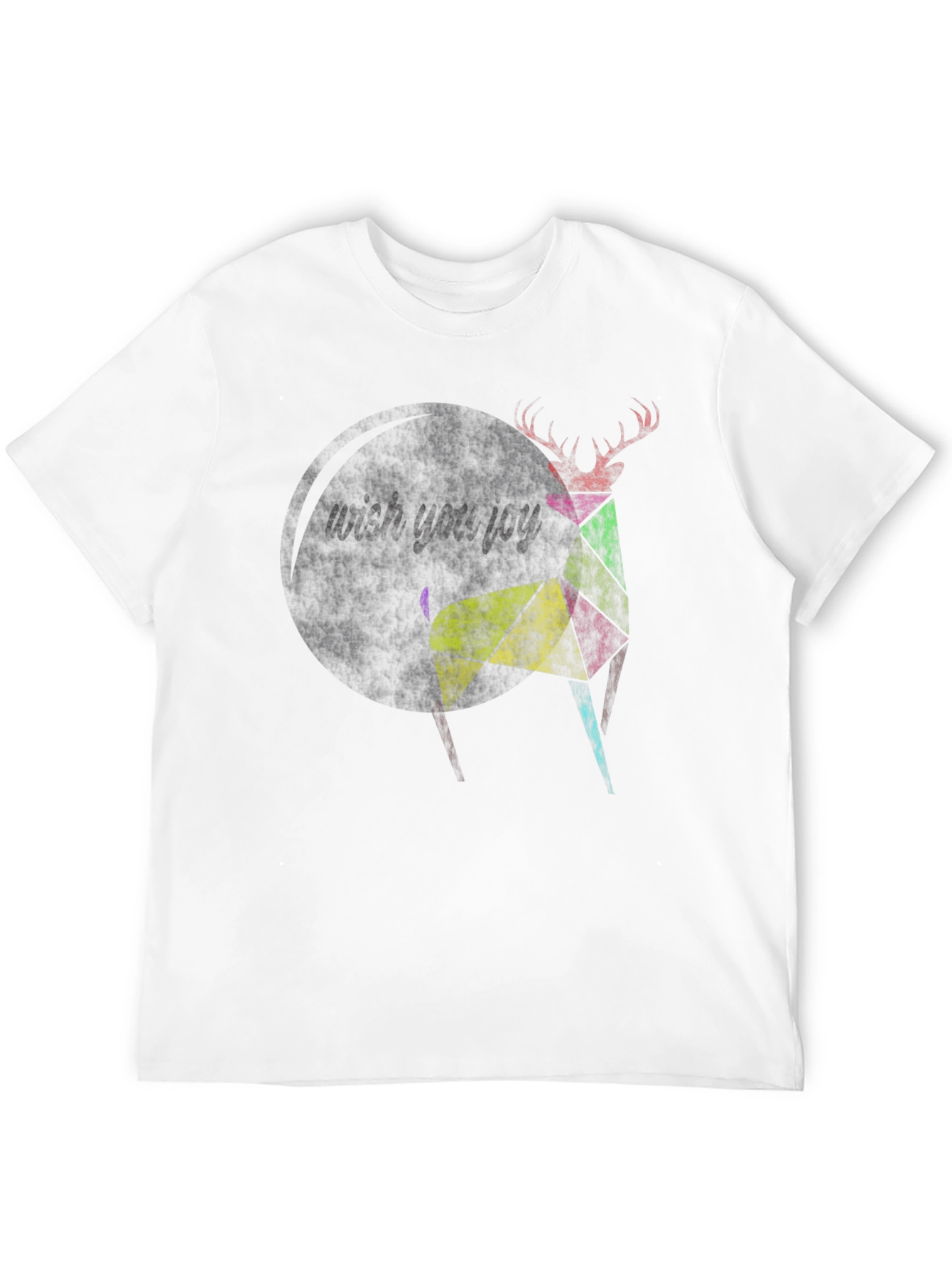 Geometric Deer Graphic Tee - Modern Art Design