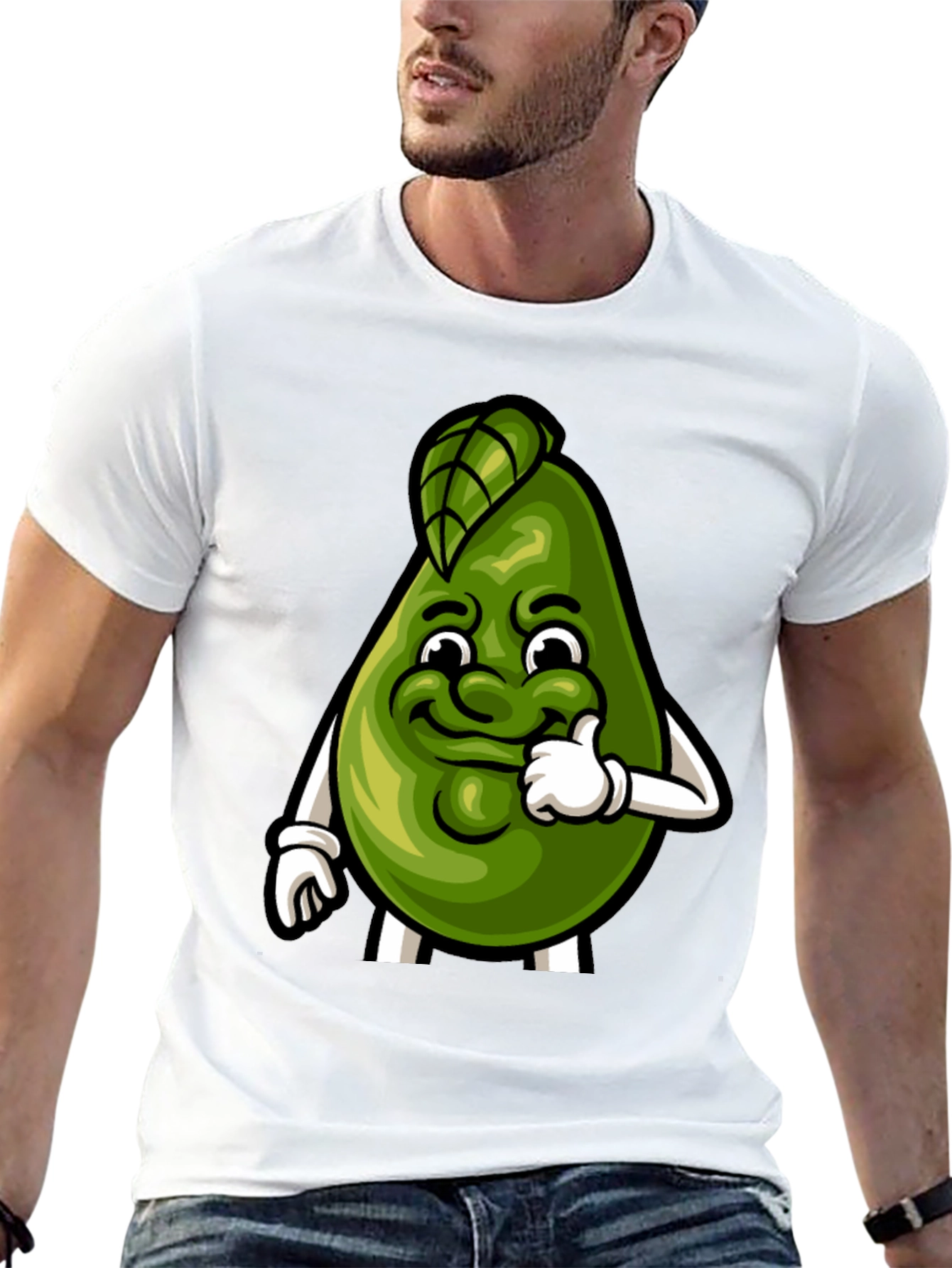 Funny Avocado Cartoon Graphic Tee - Soft Cotton Shirt