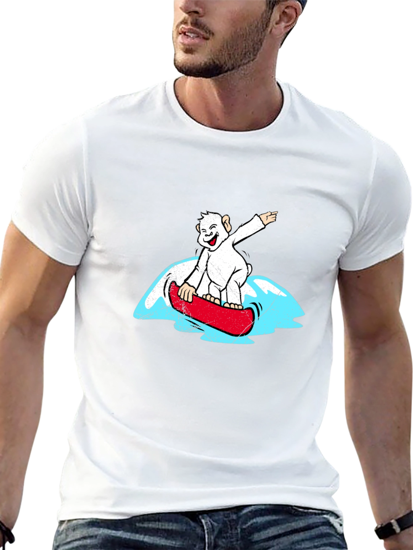 Surfs Up Snowboard Monkey T-Shirt
