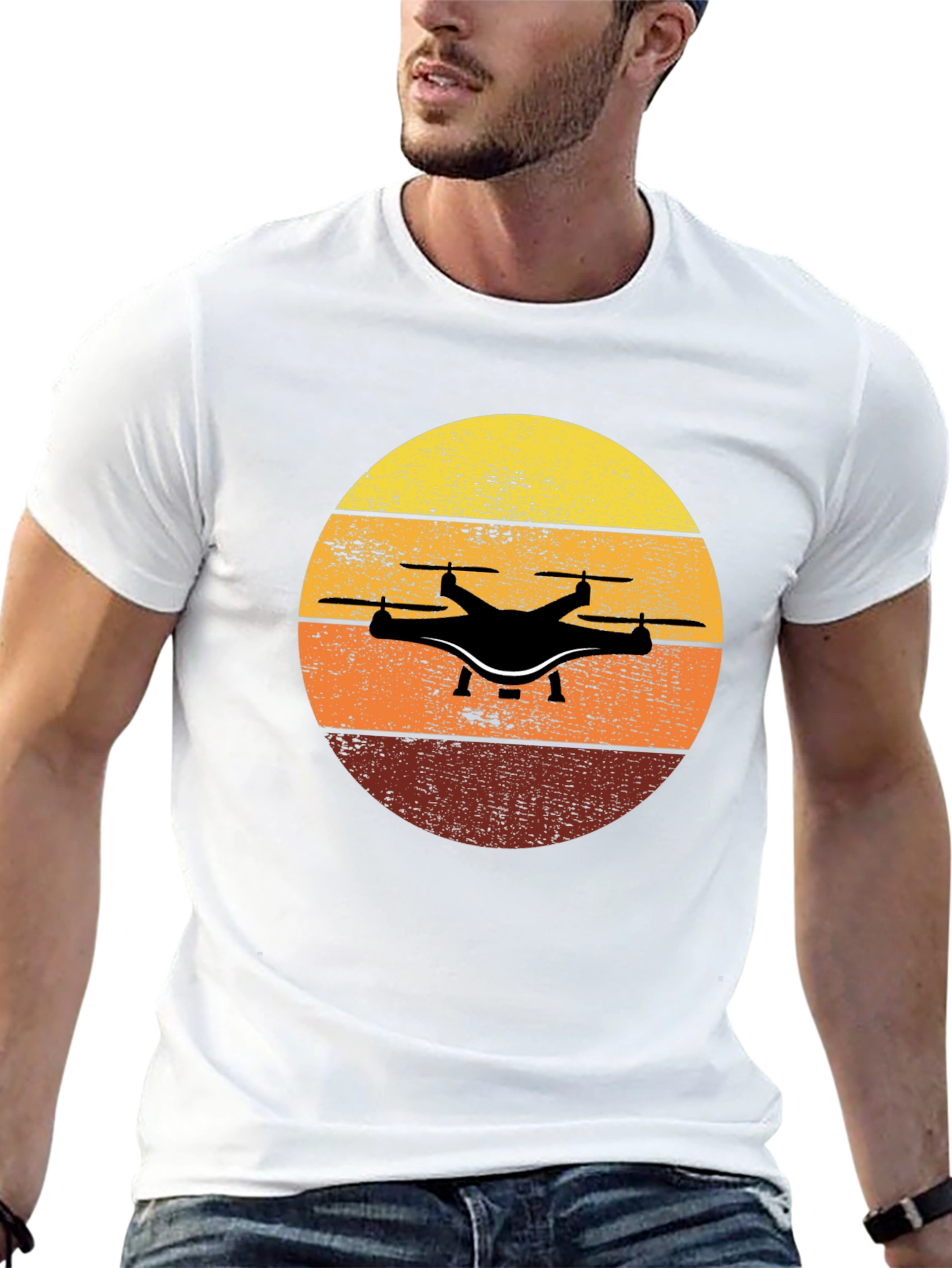 Drone Sunset T-Shirt - Aviation Enthusiast Tee