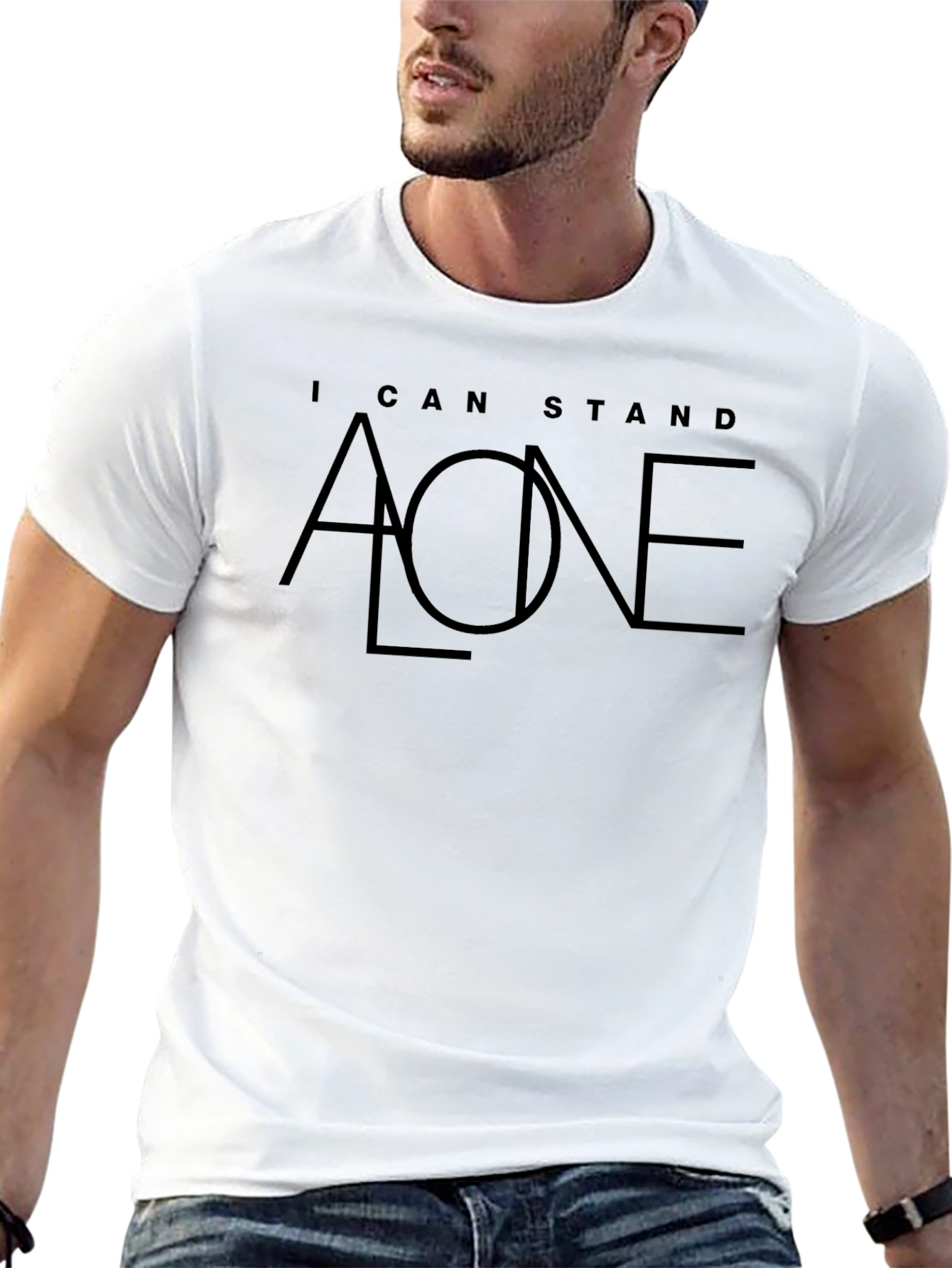 I Can Stand Alone Graphic Black T-Shirt