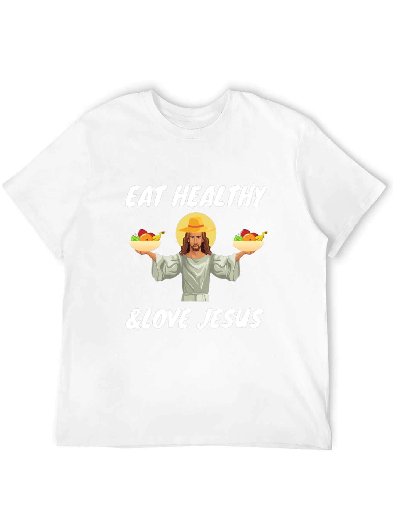 Eat Healthy & Love Jesus Black T-Shirt