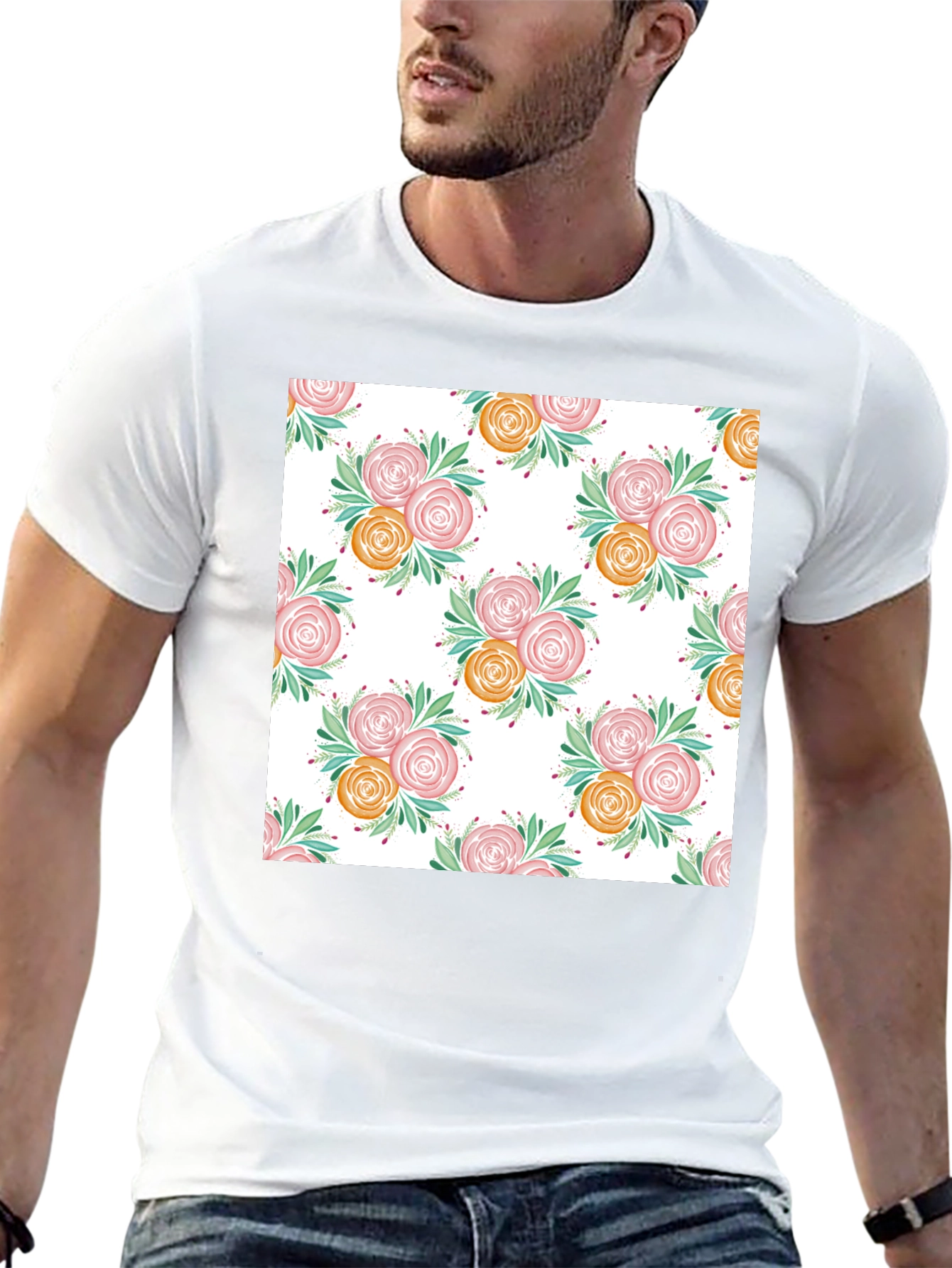 Floral Print T-Shirt - Stylish & Comfortable