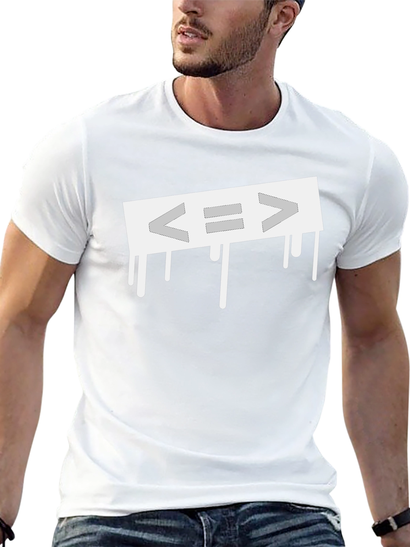 Dripping Equals Sign T-Shirt - Black Cotton Blend